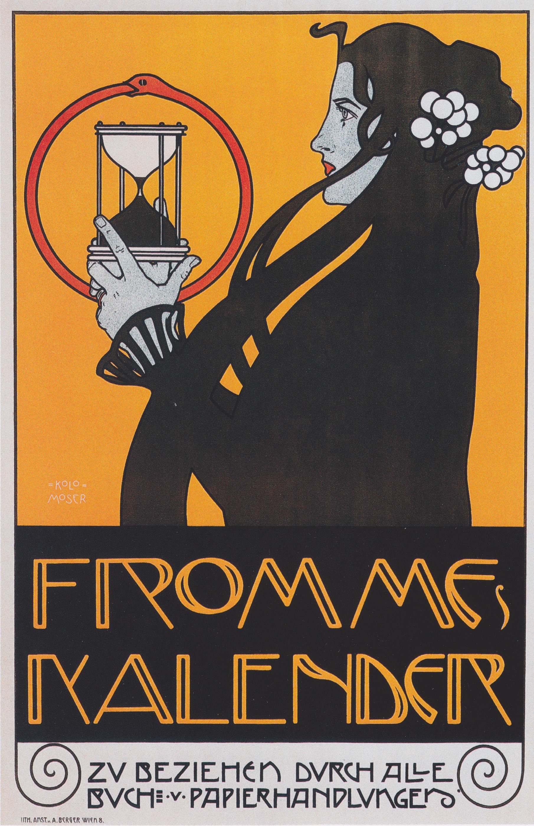 Poster for Frommes Kalender by Koloman Moser - 1889 - 95.2 x 61.6 cm private collection