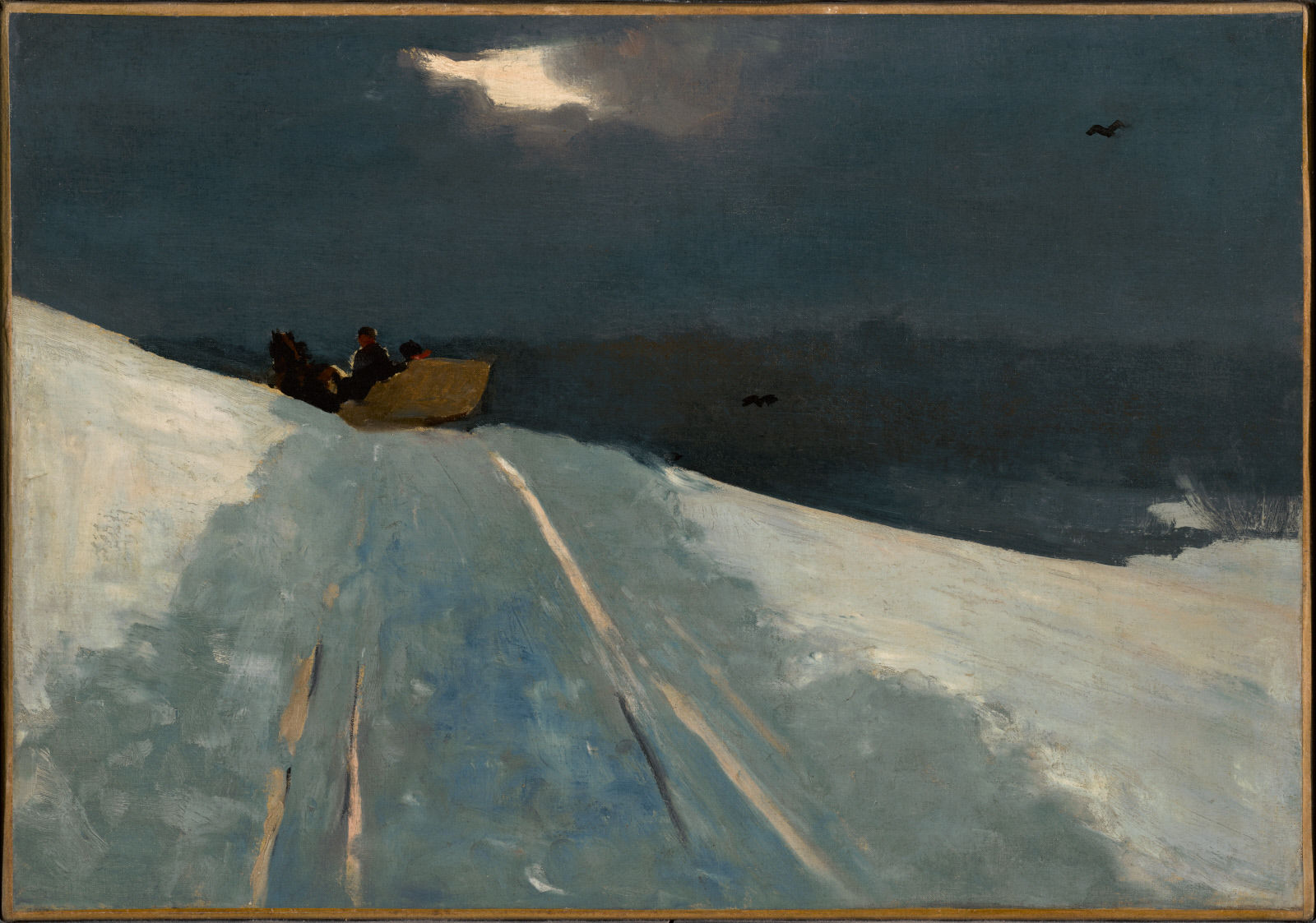 Plimbare cu sania by Autor necunoscut - cca. 1890-1895 - 35.7 x 51 cm 