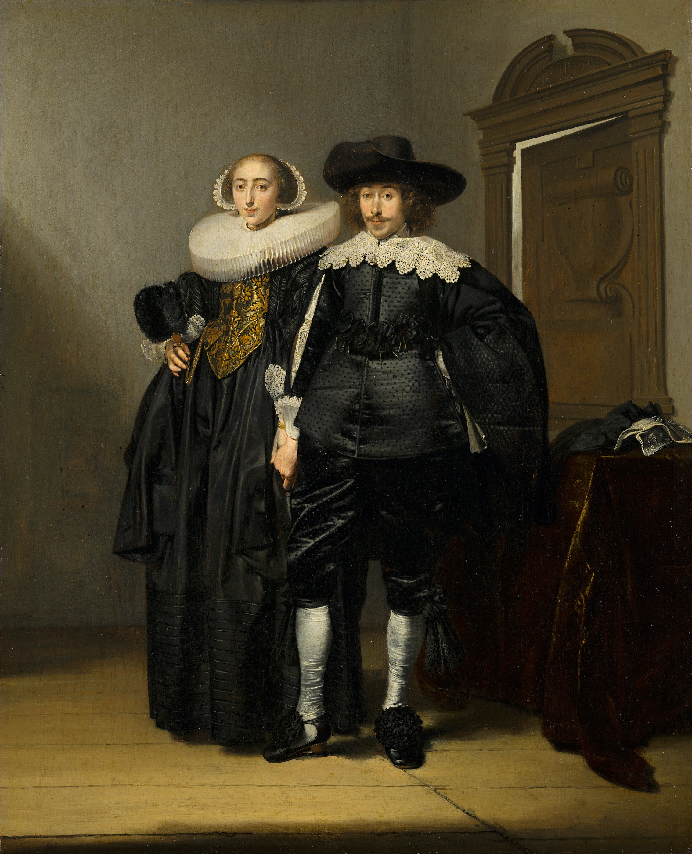 Portretul unui cuplu căsătorit by Pieter Codde - 1634 - 43 x 35 cm 