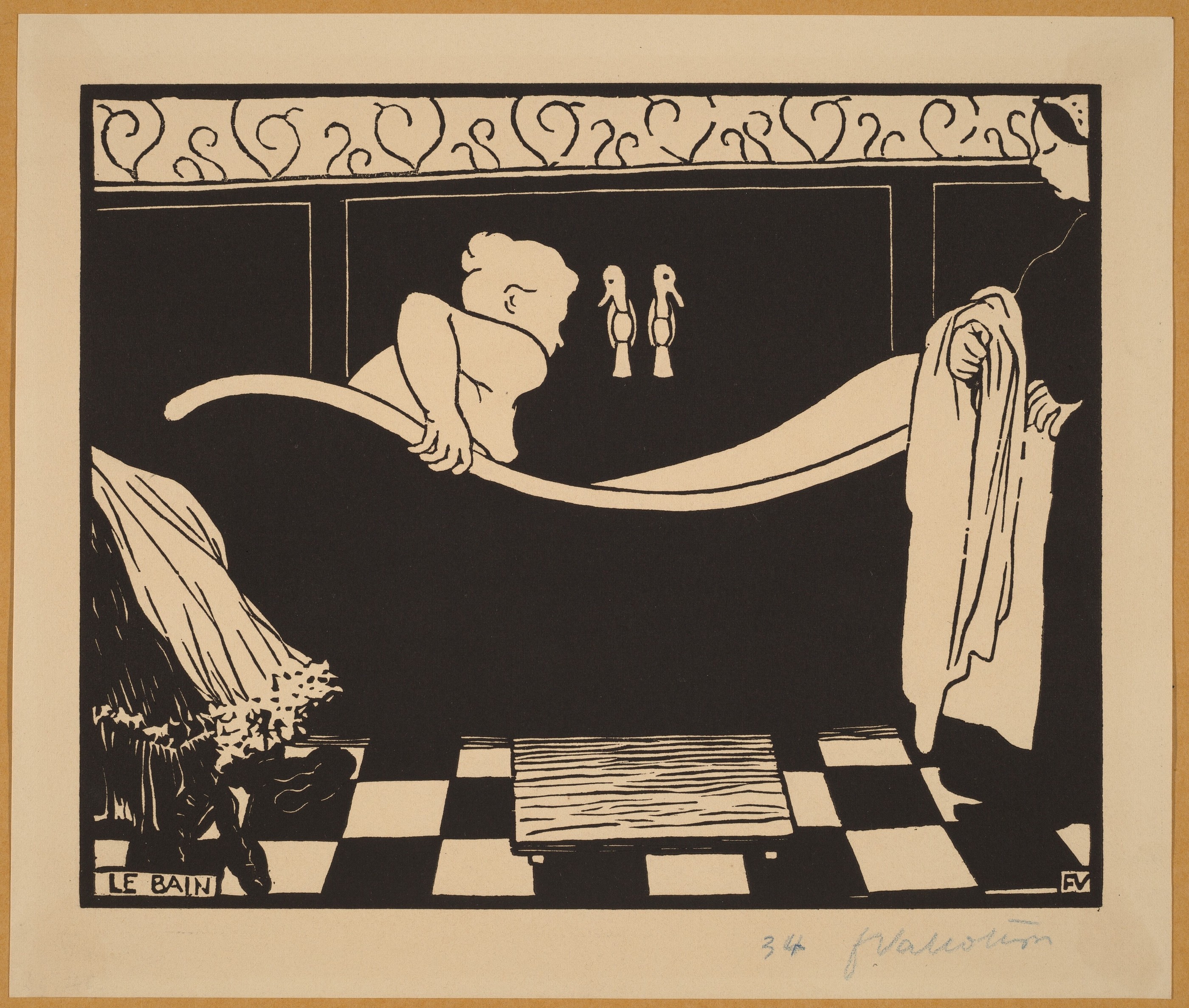 Küvet (orig. "The Bath") by Félix Vallotton - 1894 - 21.6 x 25.4 cm Metropolitan Sanat Müzesi