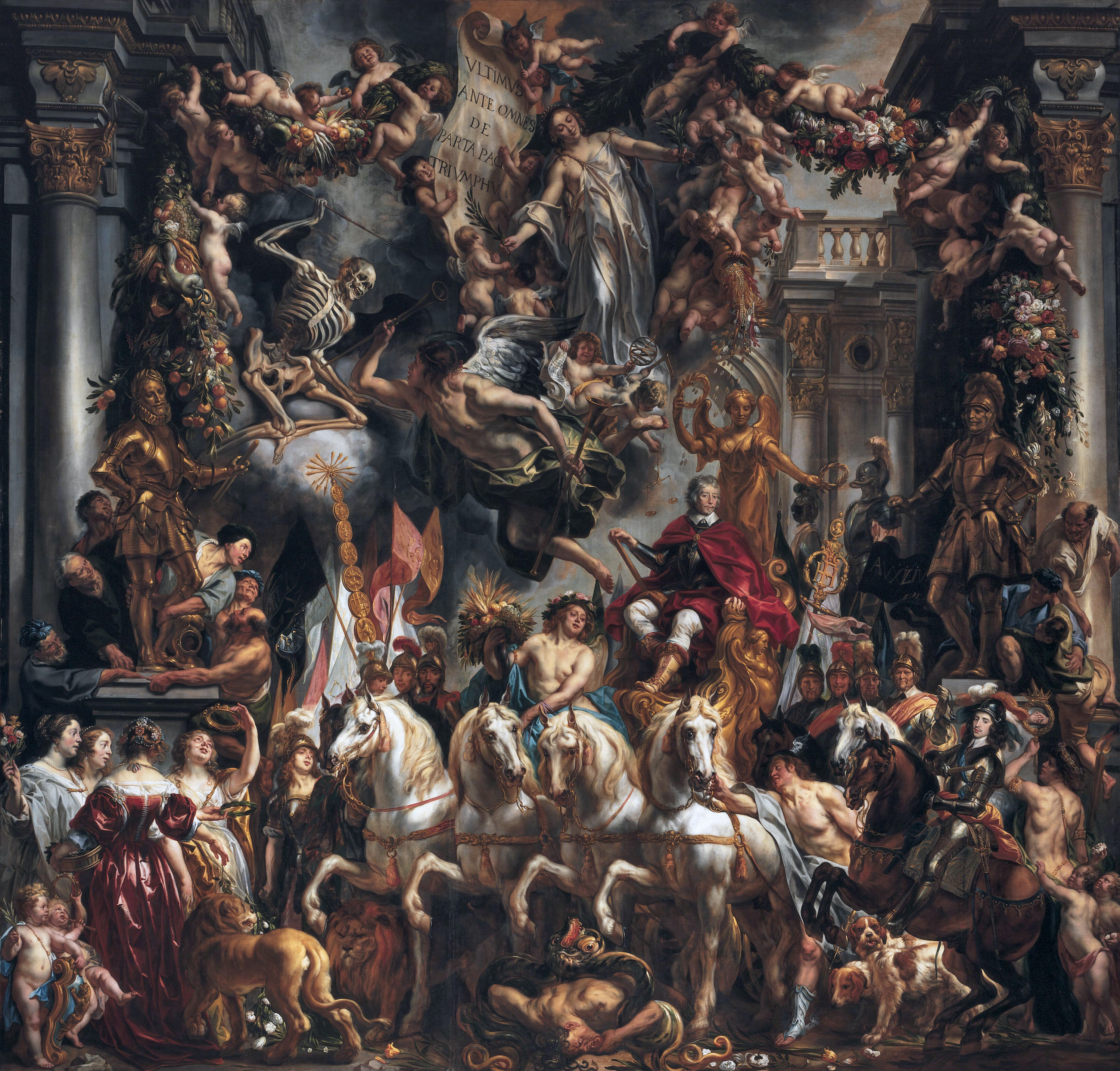 پیروزی فردریک هنری اورانژ by Jacob Jordaens - ۱۶۵۲ - ۷۲۸ × ۷۵۵ سانتی‌متر 