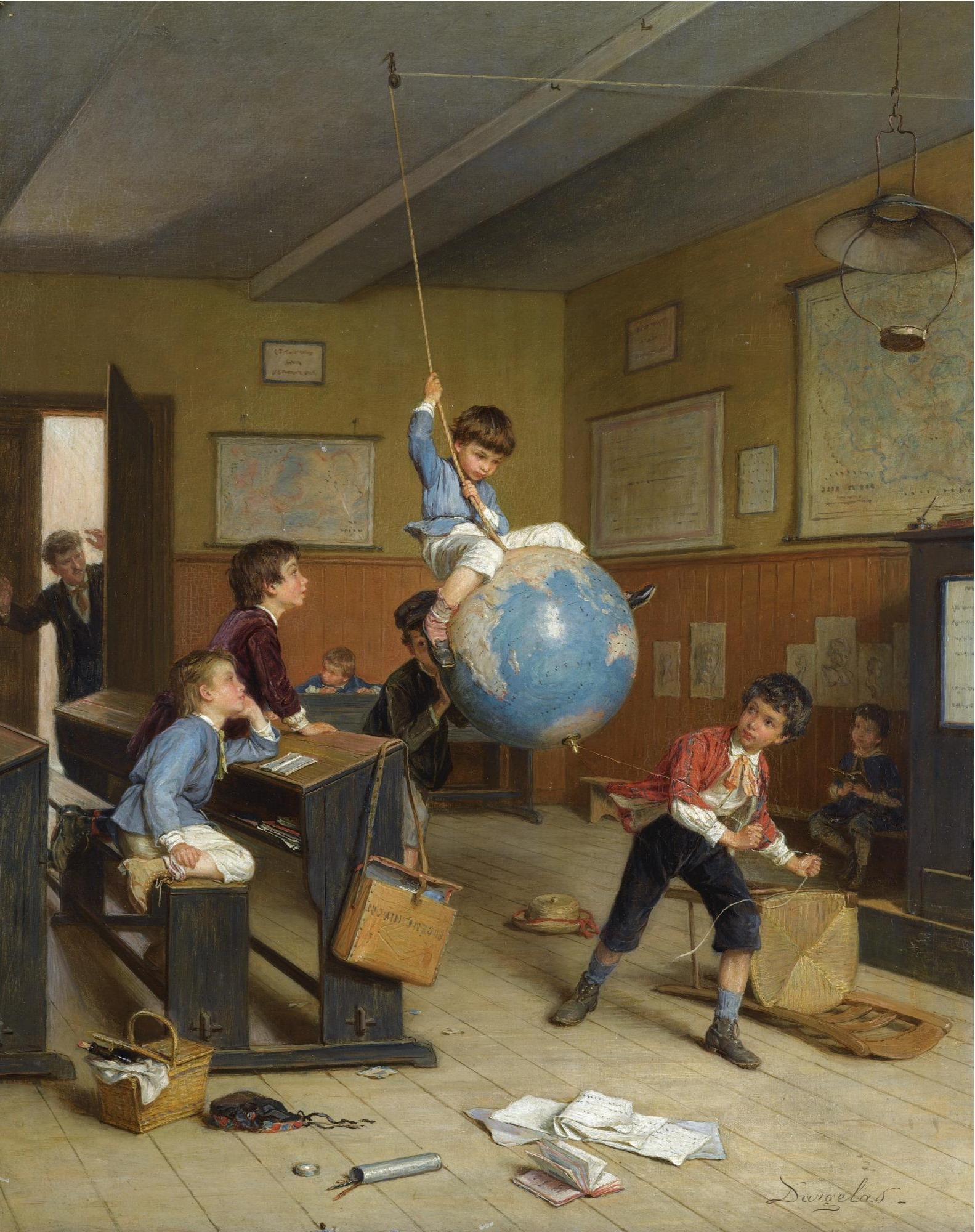 Einmal um die Welt by André Henri Dargelas - um 1860 - 46 x 37,5 cm Private Sammlung