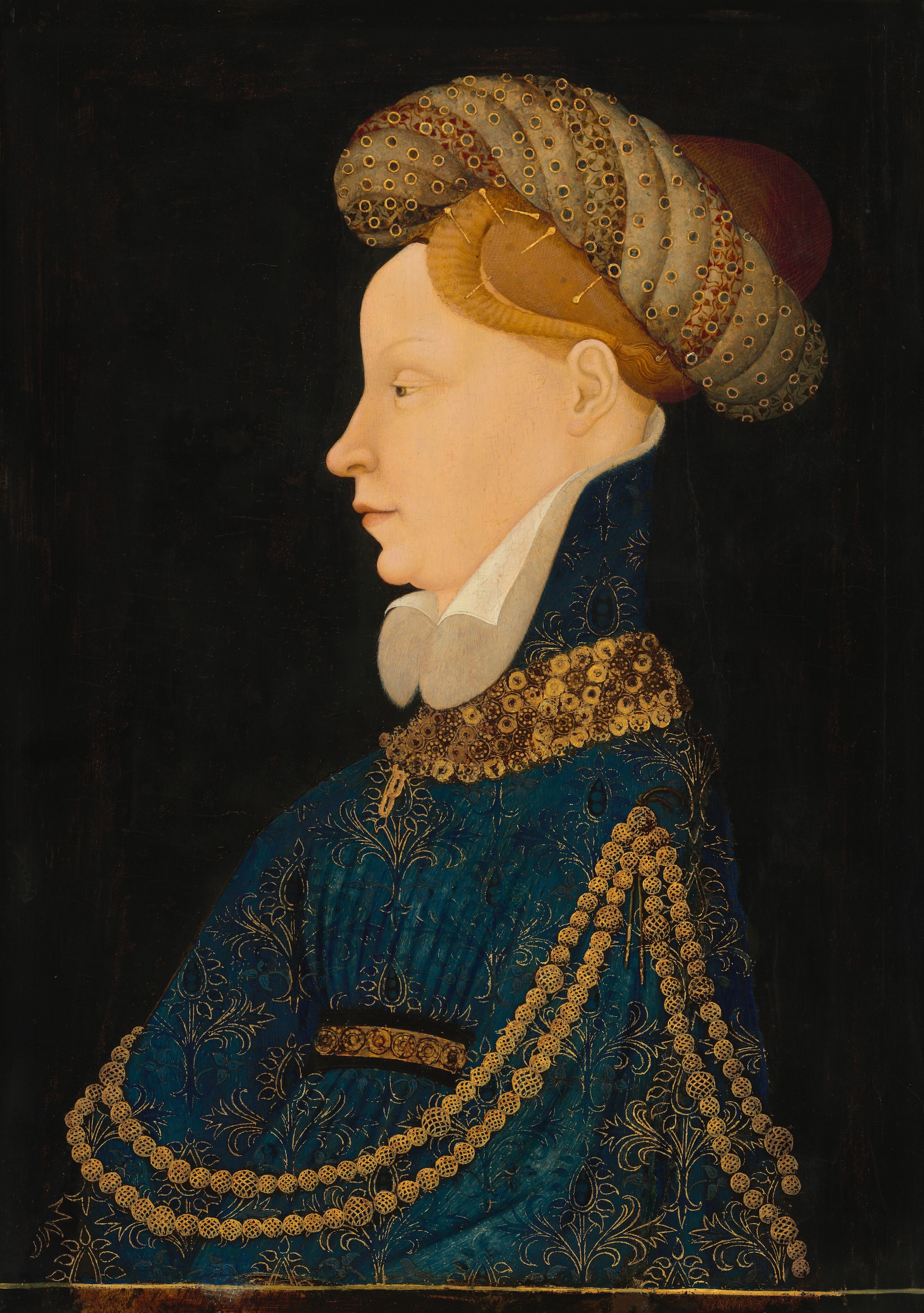 Bir Kadının Profilden Portresi by Bilinmeyen Sanatçı - 1410 civarı - 52 x 36,6 cm 