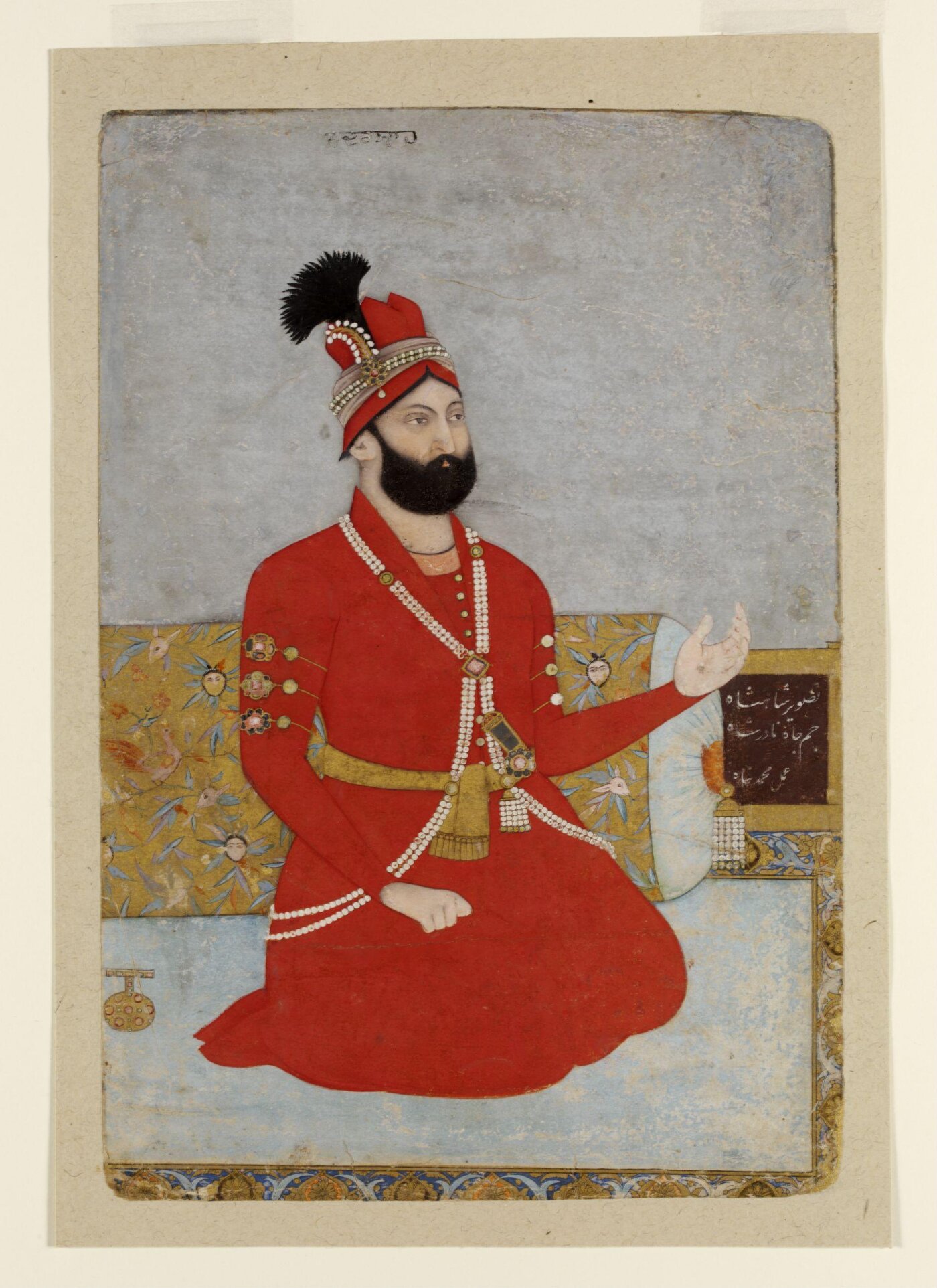 नादिर शाह ऑफ ईरान (ईरान के नादिर शाह) by Muhammad Panah - लगभग 1740 - 16.5 x 15.5 सेंटीमीटर 