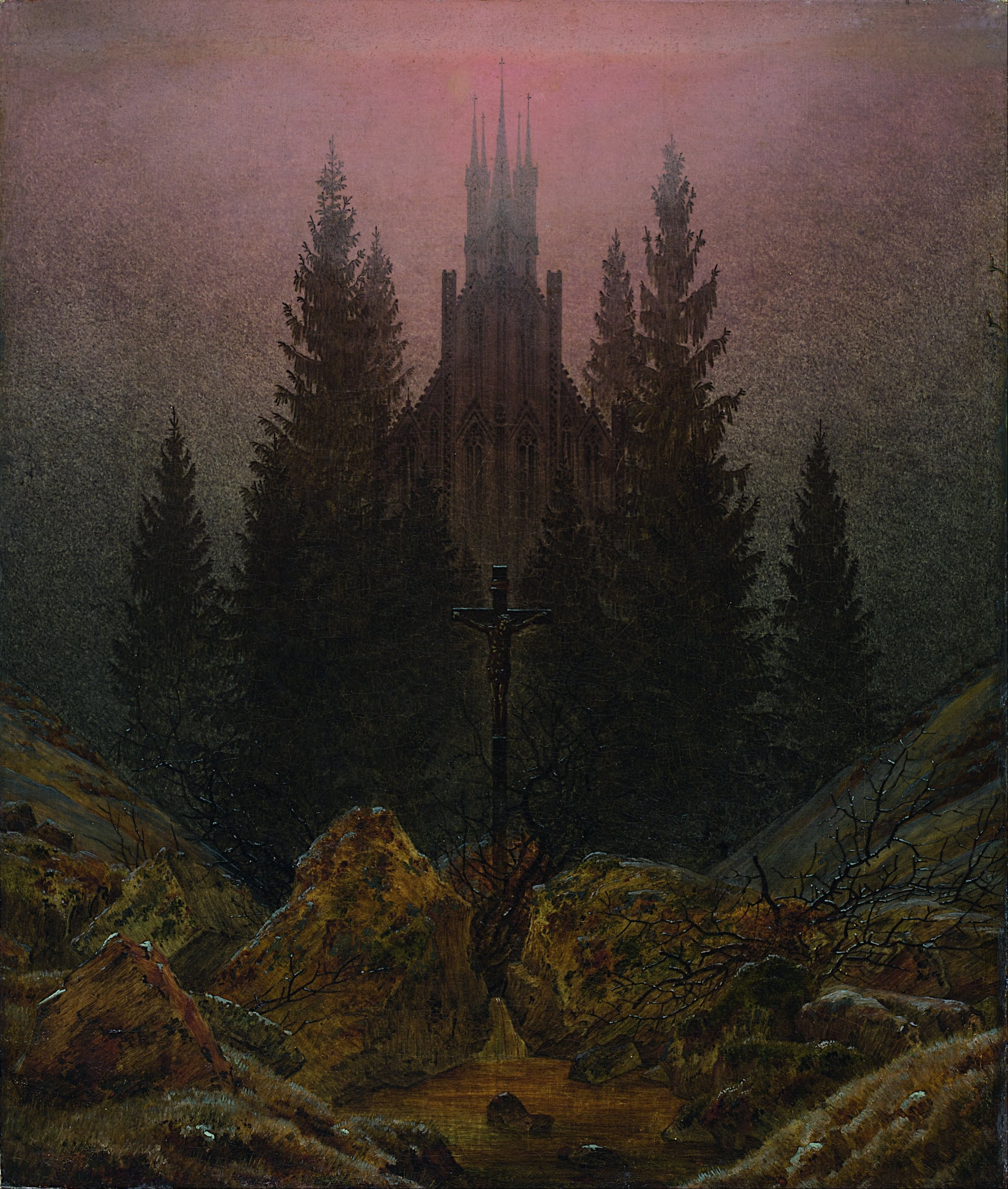 Krzyż w górach by Caspar David Friedrich - 1812 - 38 x 45 cm 
