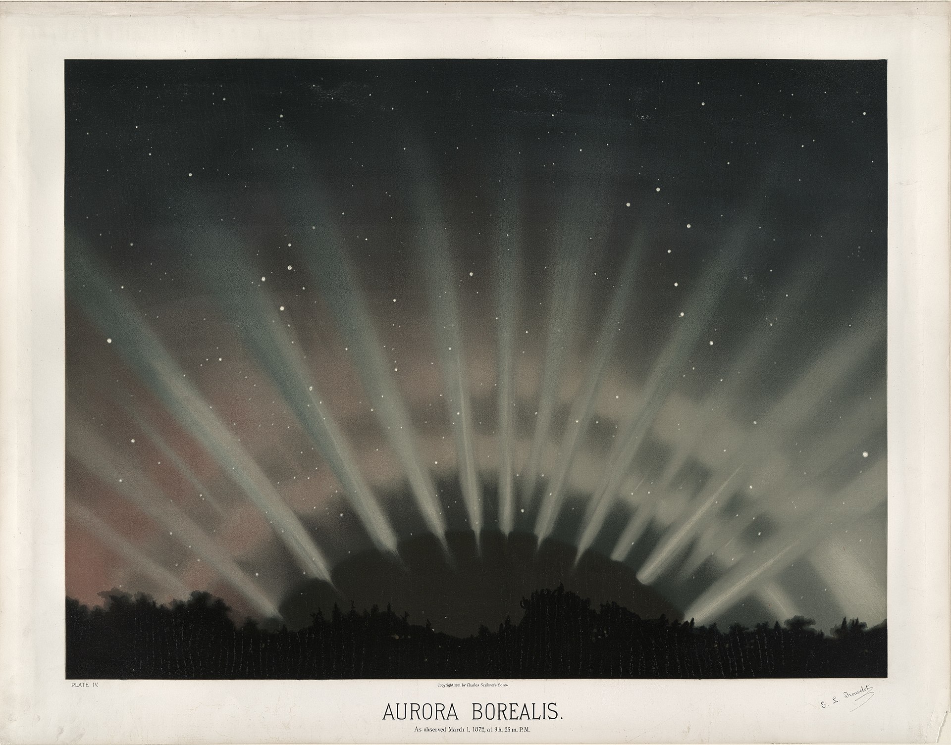 Aurora Borealis by Étienne Léopold Trouvelot - 1881 - 1882 - - The New York Public Library