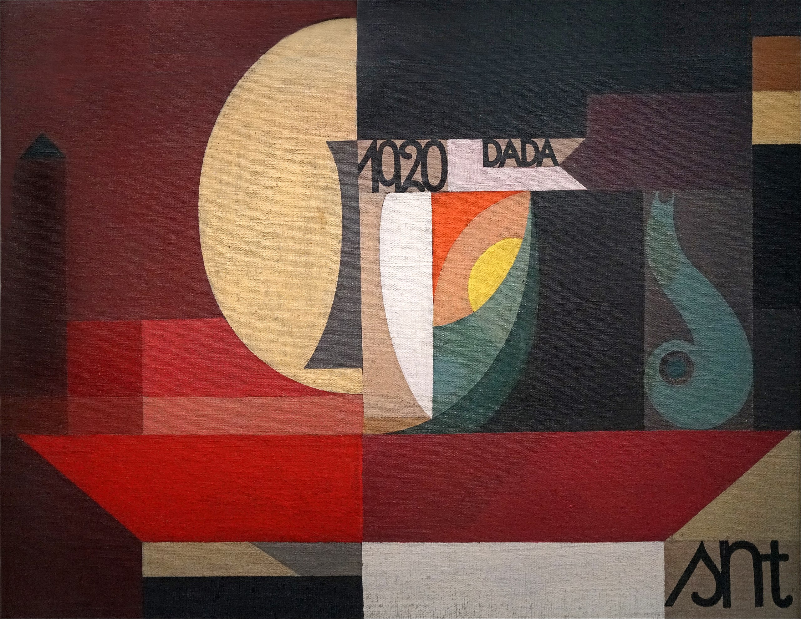 Dada kompozice by Sophie Taeuber Arp - 1920 - 27 x 34,5 cm 