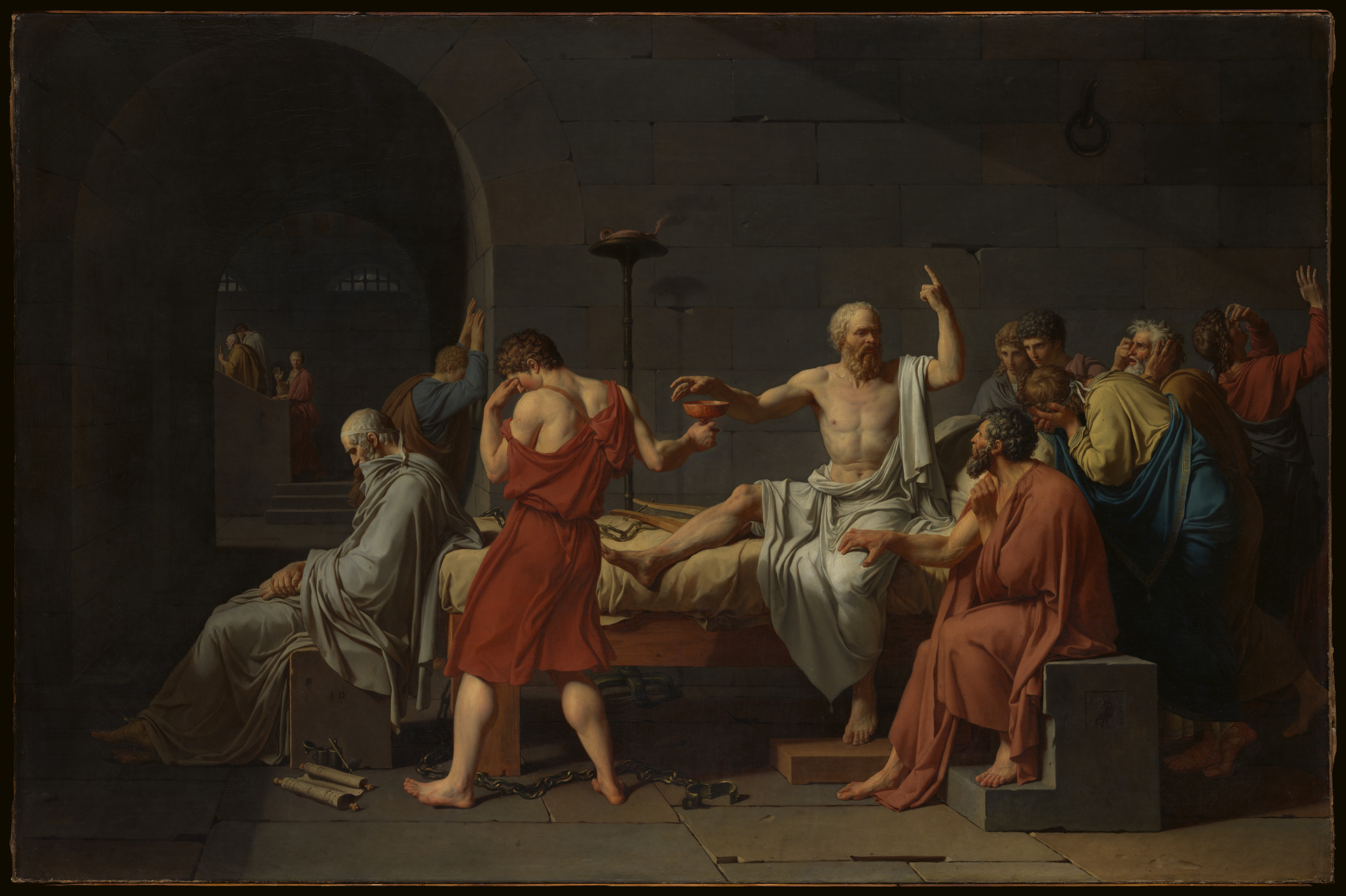 The Death of Socrates by Jacques-Louis David - 1787 - 129.5 x 196.2 cm Metropolitan Museum of Art