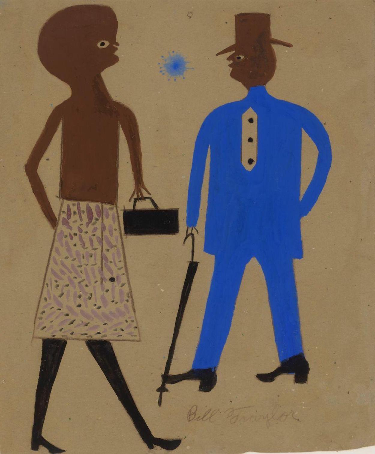 بدون عنوان (رجل وامرأة) by Bill Traylor - 1939-1942 - 32x38 سم 