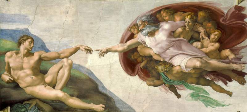 アダムの創造 by Michelangelo via DailyArt mobile app