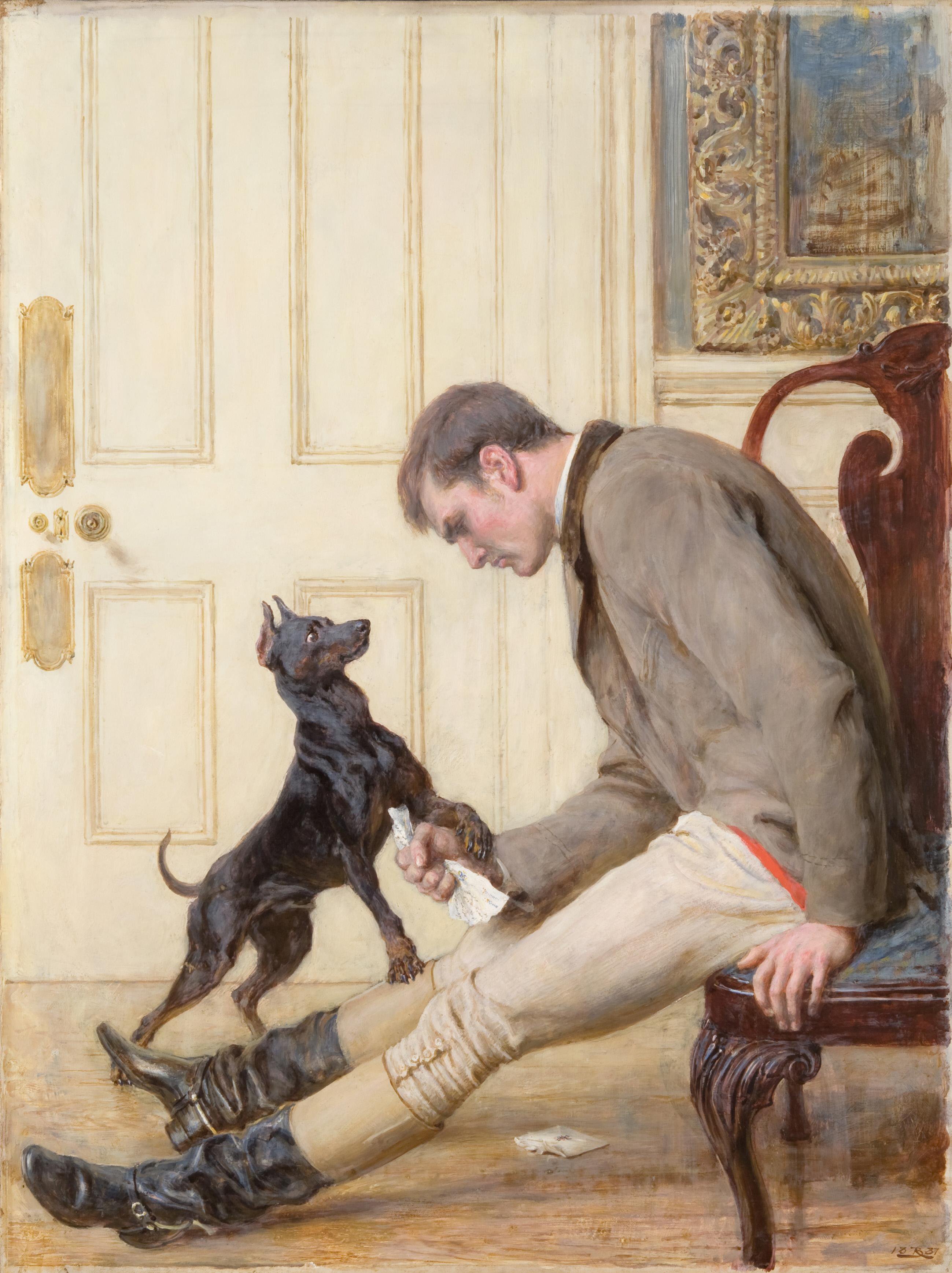 مهجور by Briton Rivière - 1887 - 77.5 × 58.4 سم 