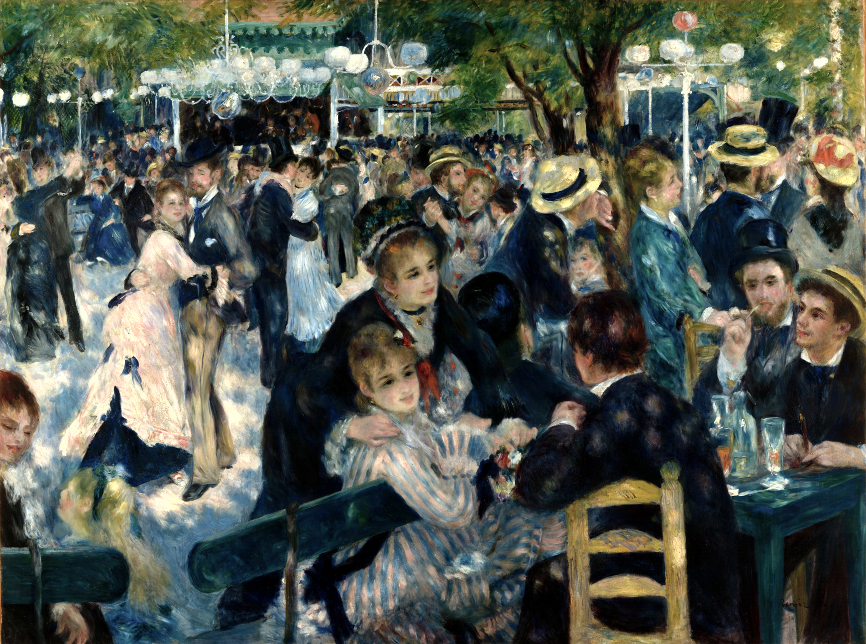 رقص  في مطعم "طاحونة لا كاليت" by Pierre-Auguste Renoir - 1876 - الأبعاد: 175 × 131 سم 