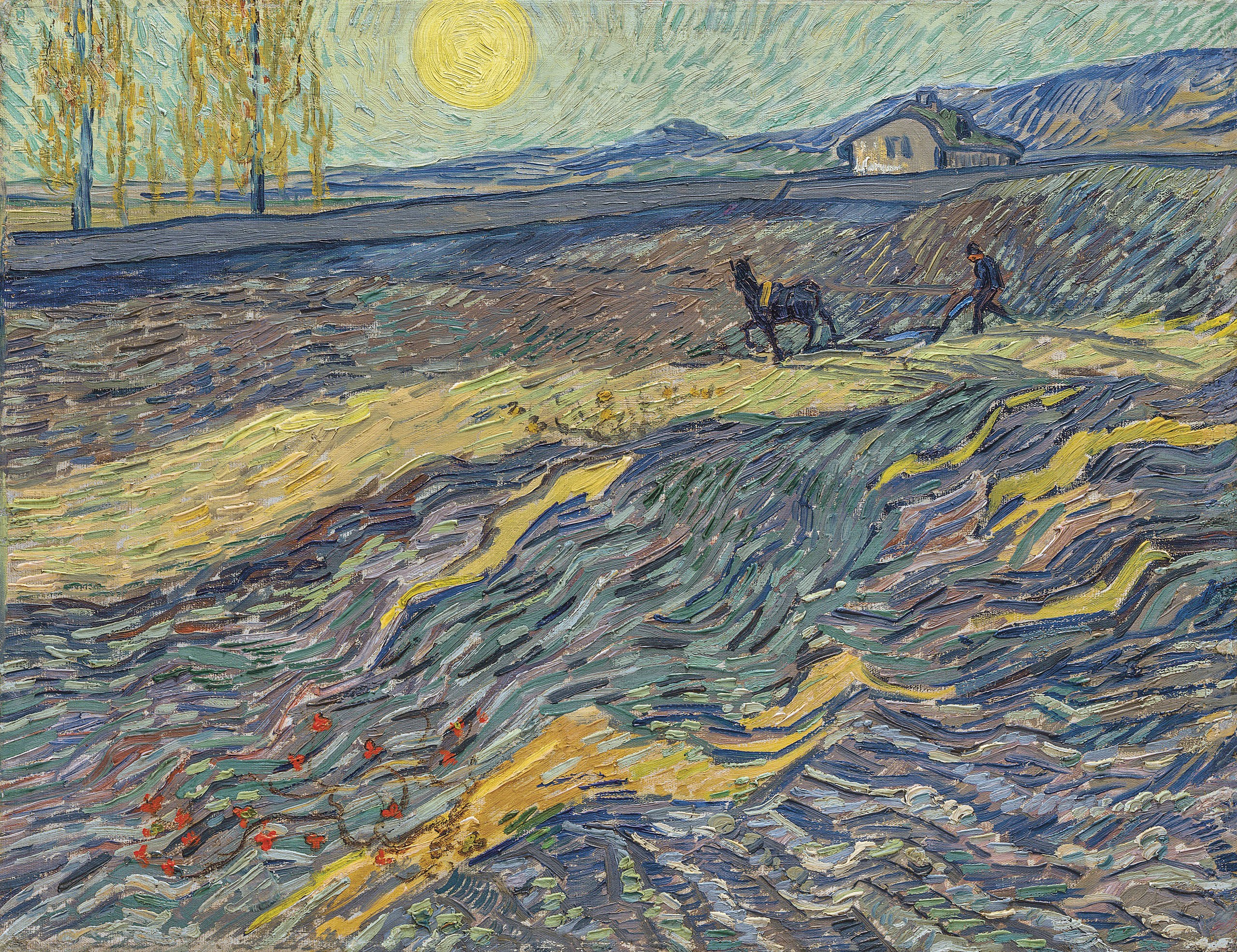 Вспаханное поле и пахарь by Винсе́нт Виллем Ван Гог - 1889 - 50.3 x 64.9 см 