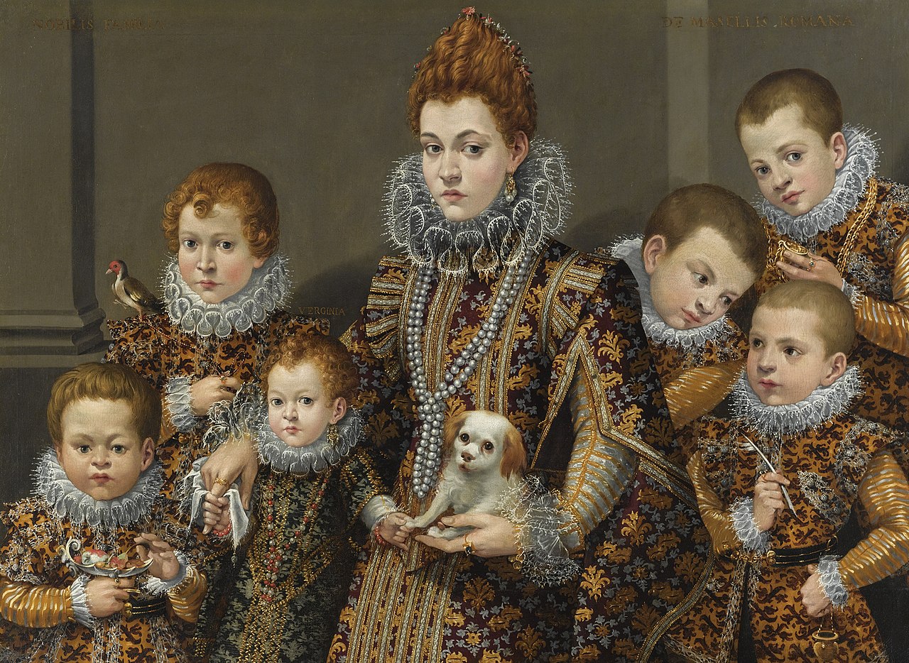 Bianca degli Utili Maselli com os seus filhos by Lavinia Fontana - Antes de 1614 - 99 x 133,5 cm coleção privada