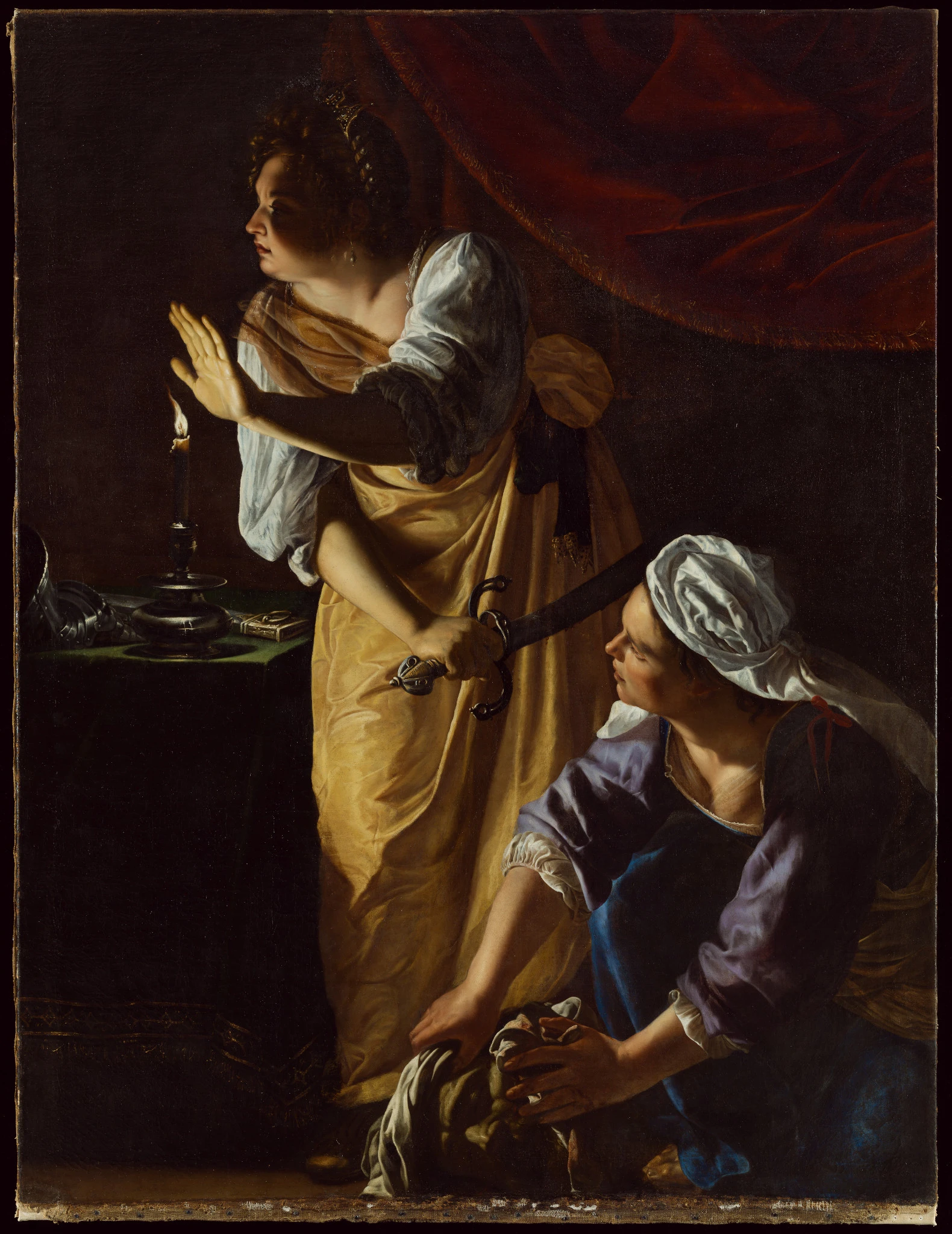 Judith y su doncella con la cabeza de Holofernes by Artemisia Gentileschi - c. 1623–1625 - 187.2 × 142 cm Detroit Institute of Arts