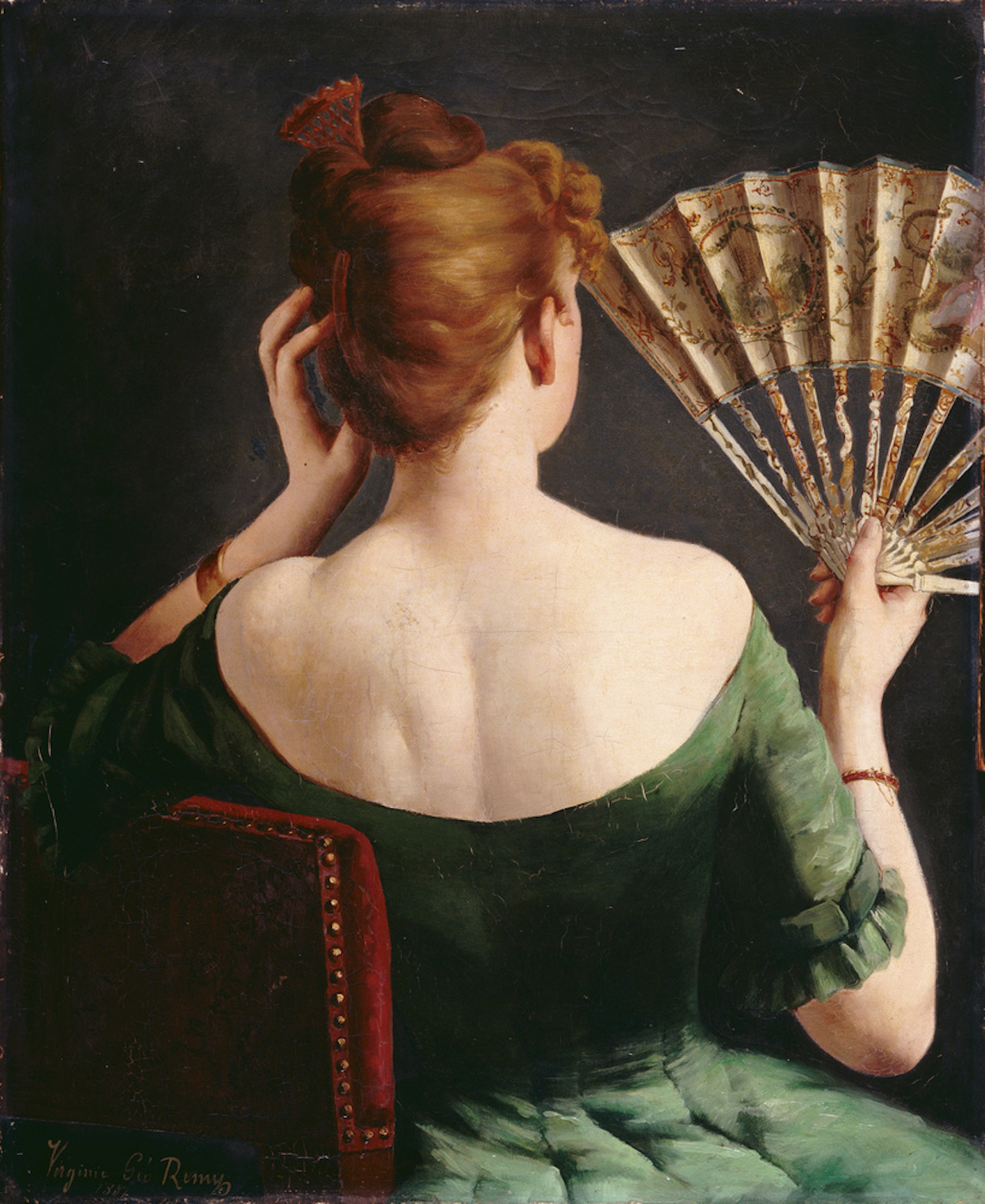Evantaiul bunicii by Virginie Géo-Rémy - 1887 - 72 x 59 cm 