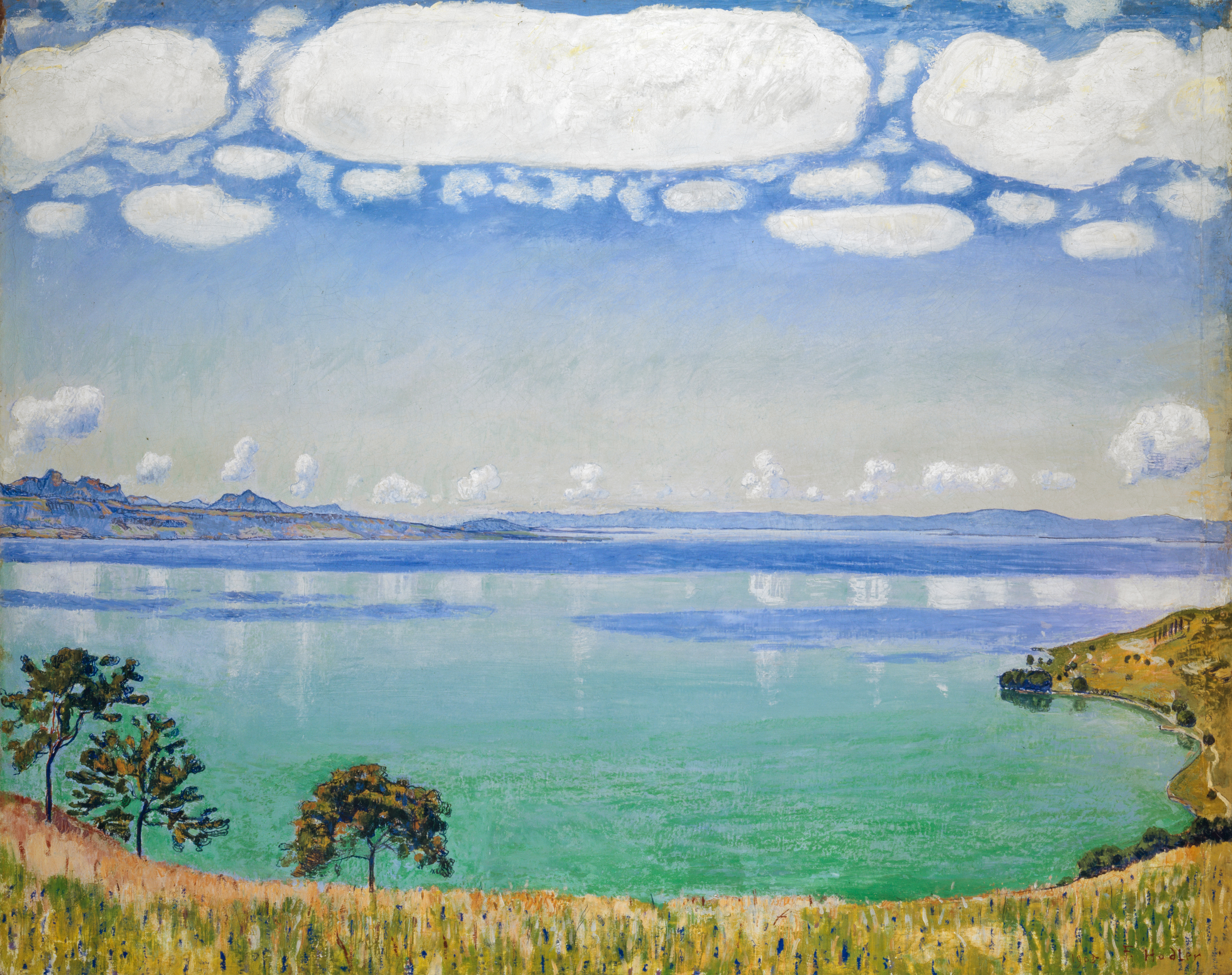 Женевское озеро, вид со стороны Шексбра by Ferdinand Hodler - 1905 - 82,1 x 104,2 см 