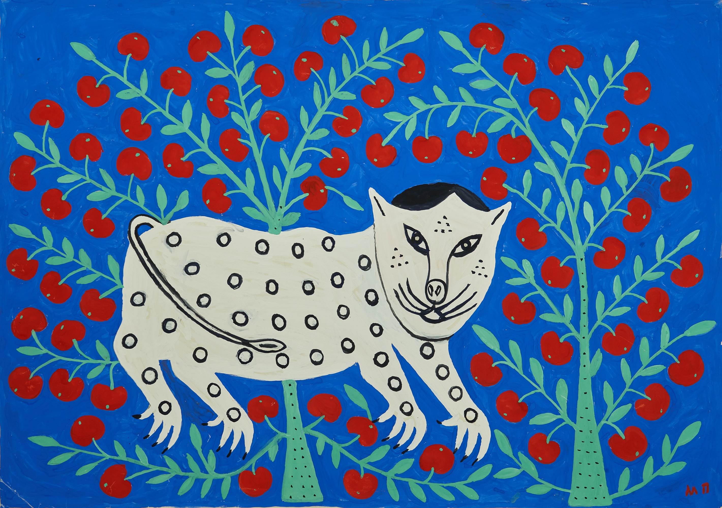 Una tigre è entrata nel frutteto... by Maria Prymachenko - 1994 - 61,2 х 86 cm collezione privata