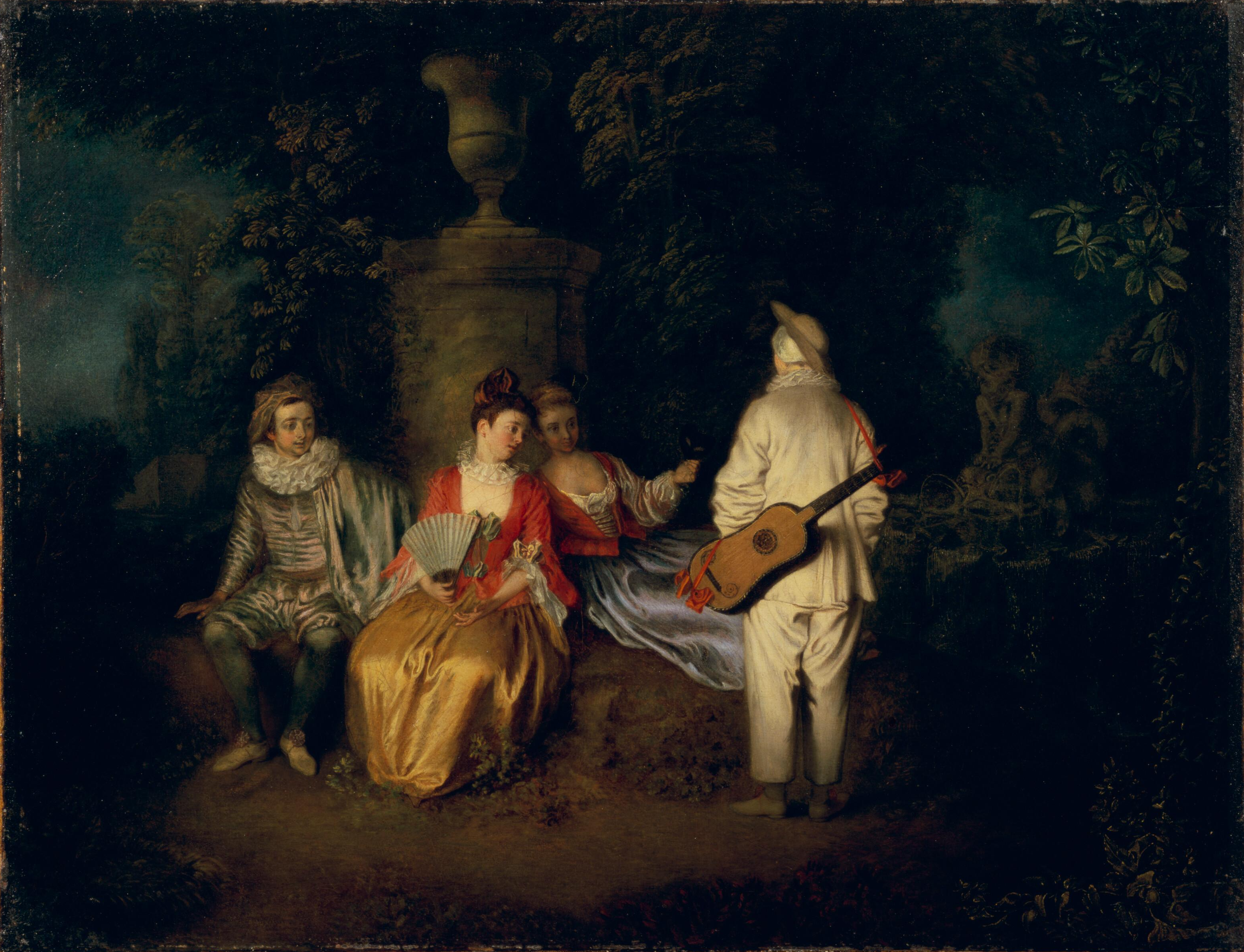 Cei patru by Antoine Watteau - cca. 1713 - 49.5 x 62.9 cm 