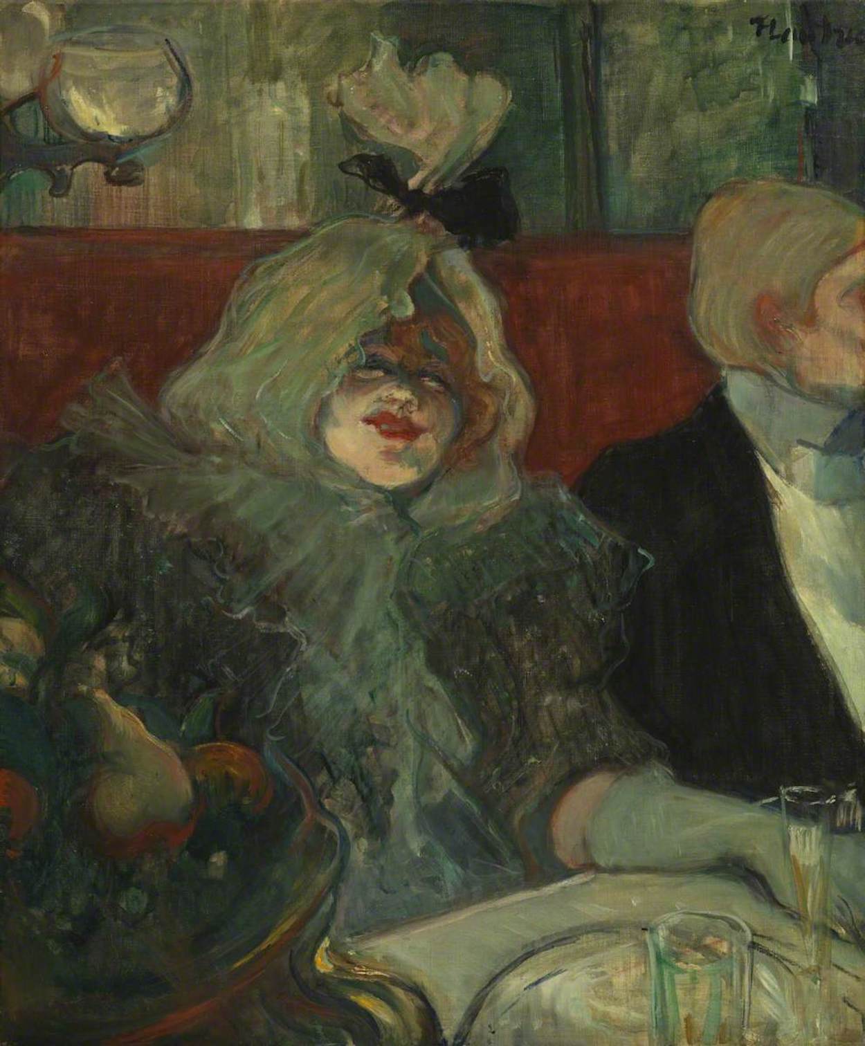 In a Private Dining Room by Henri de Toulouse-Lautrec - c. 1899 - 55.1 x 46 cm The Courtauld Gallery