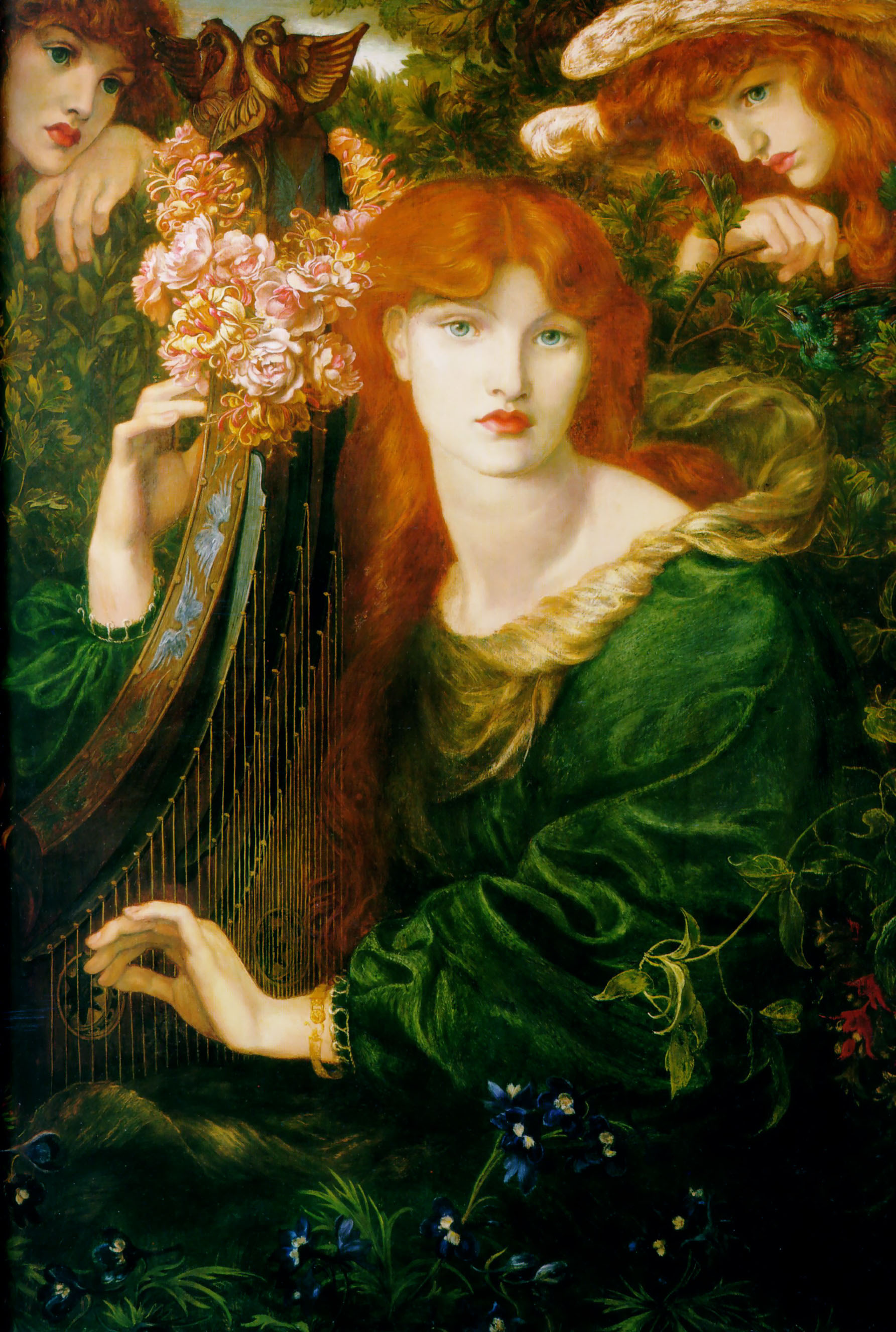 戴花環的女人 by Dante Gabriel Rossetti - 1873 - 124 × 85 cm 