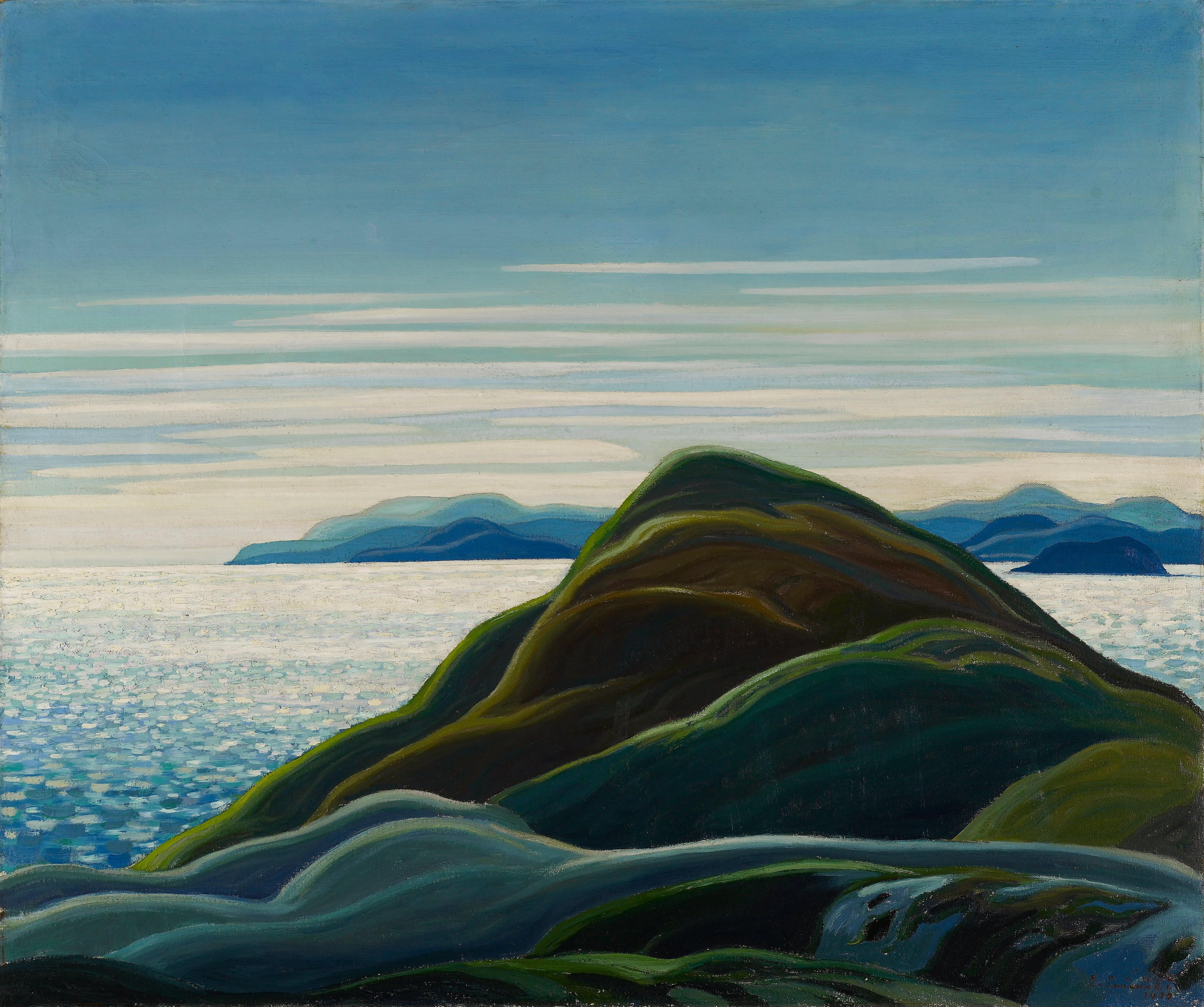 Costa norte, lago Superior by Franklin Carmichael - 1927 - 122,5 x 102,8 cm Galería de Arte de Ontario