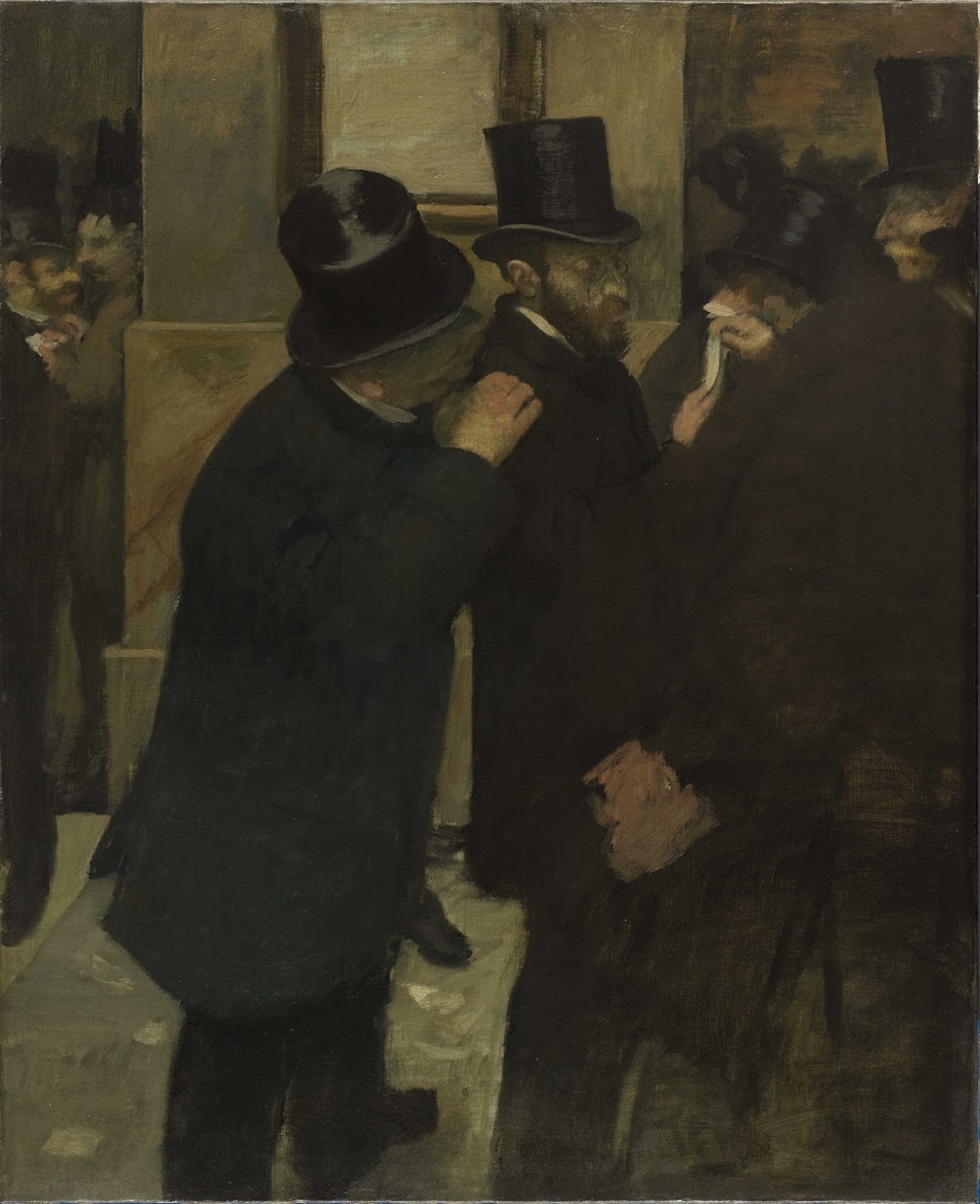 Portraits at the Stock Exchange by Edgar Degas - 1879 - 100 x 82 cm Musée d'Orsay