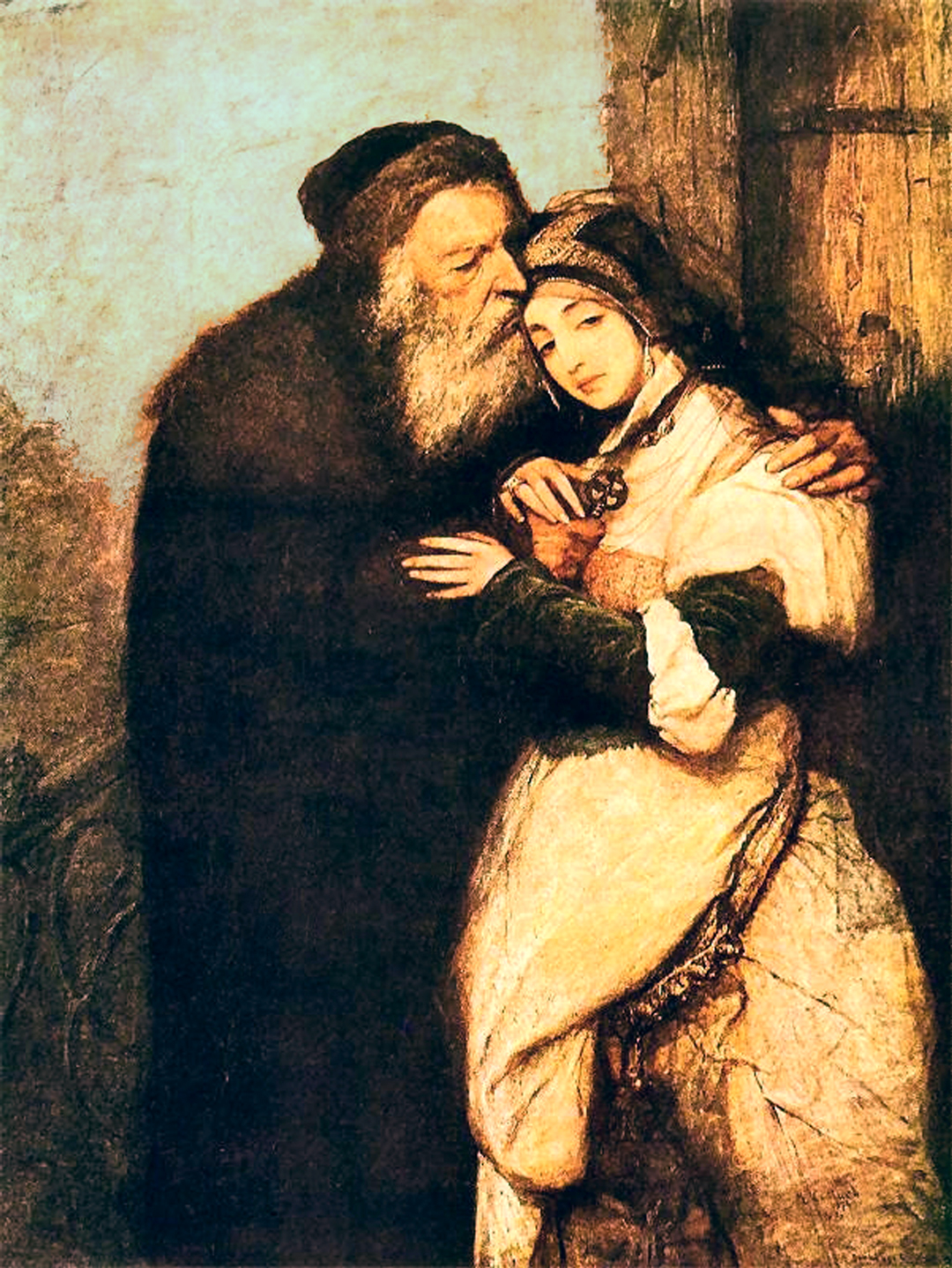 Шейлок и Джессика (Shylock and Jessica) by Maurycy Gottlieb - 1876 - 166.5 × 109.5 см 