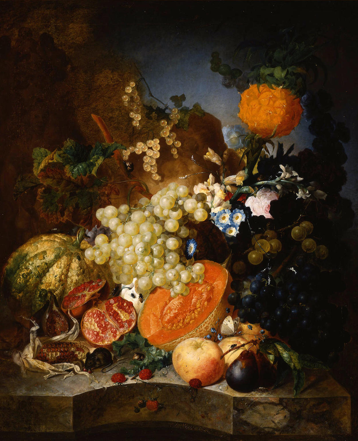 과일이 있는 정물(Still Life with Fruit) by Jan van Os - 1769년 - 69.9 x 57.8 cm 