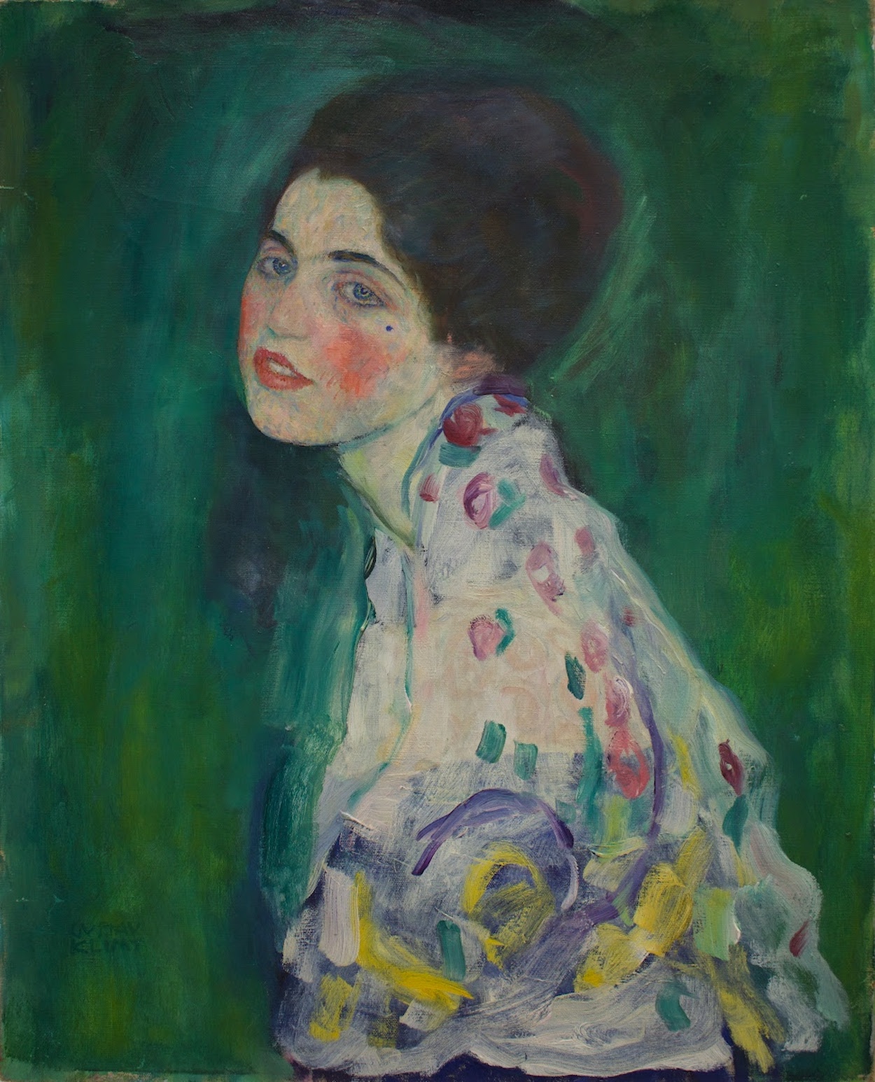 Portrait of a Lady by Gustav Klimt - between 1916 and 1917 - 60 x 55 cm Galleria d'arte moderna Ricci Oddi, Piacenza