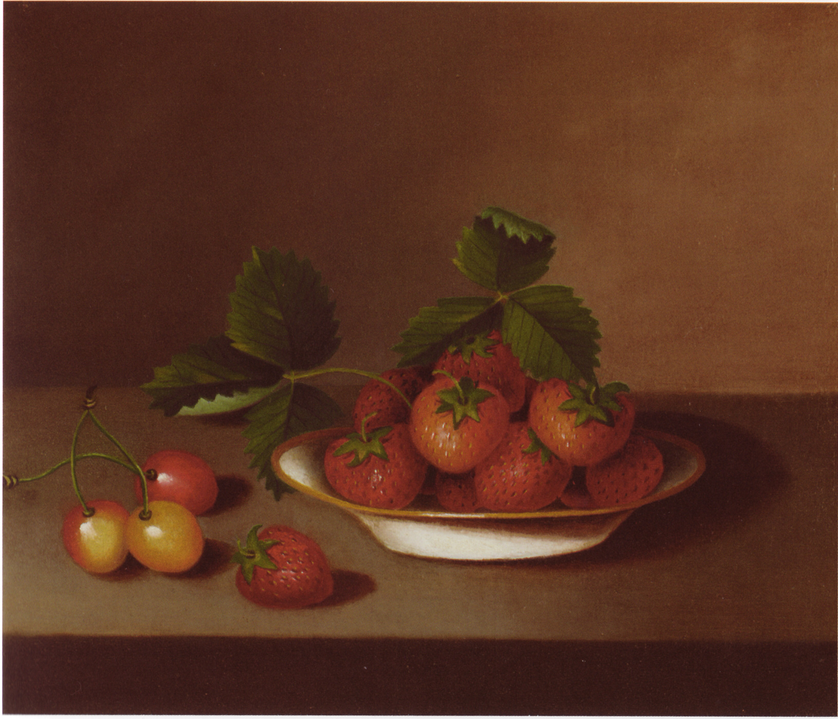 Çilekler ve Kirazlar (orig. "Strawberries and Cherries") by Margaretta Peale - 1813-1830 civarı - 25.6 x 30.8 cm 