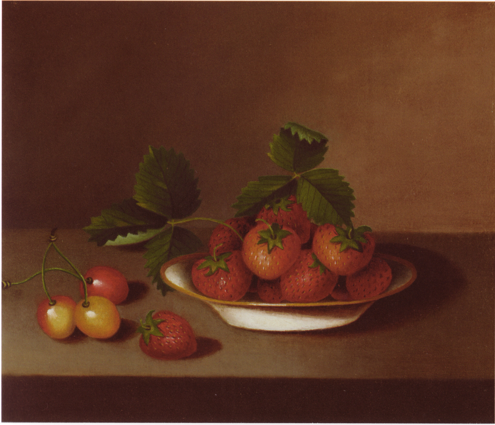 Căpșuni și cireșe by Margaretta Peale - cca. 1813-1830 - 25.6 x 30.8 cm 