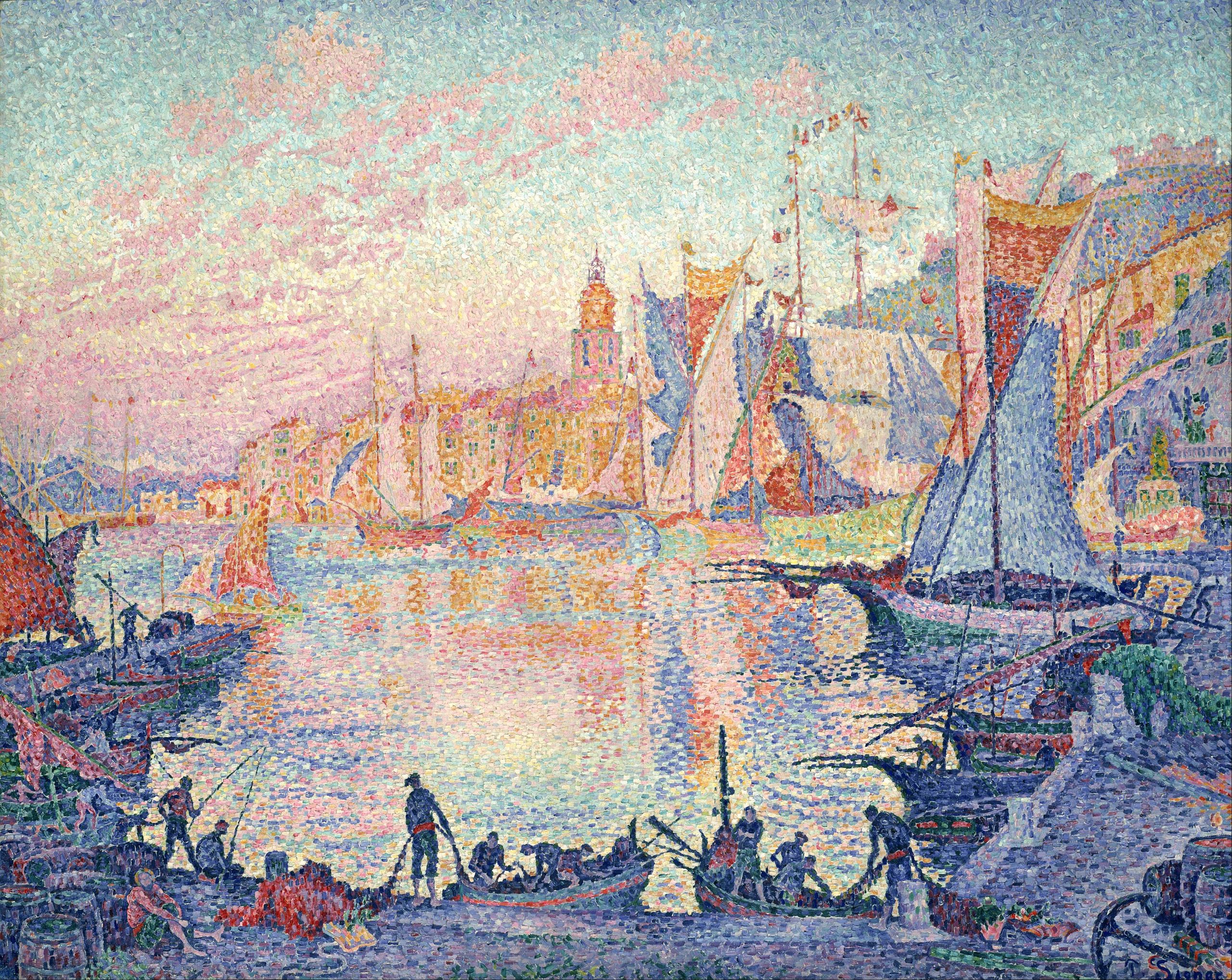 ميناء سانت تروبيه by Paul Signac - 1901-1902 - الأبعاد: 161.5 × 131 سم 