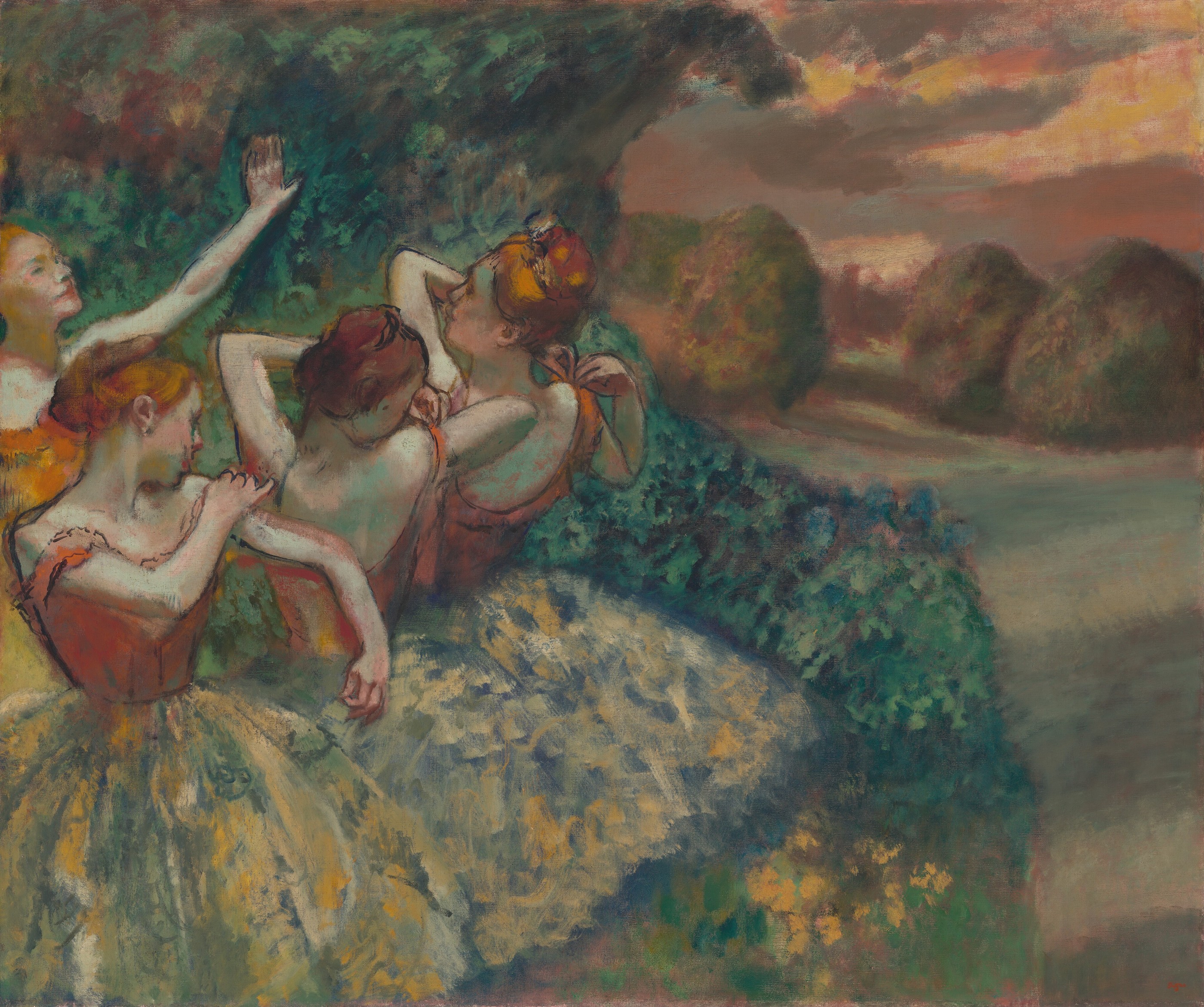 Cuatro bailarinas by Edgar Degas - 1899 - 151.1 x 180.2 cm National Gallery of Art