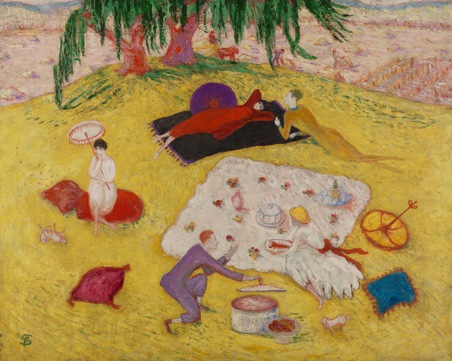 Picnic at Bedford Hills by Florine Stettheimer - 1918 - 102.4 x 127.6 cm Pennsylvania Academy of the Fine Arts