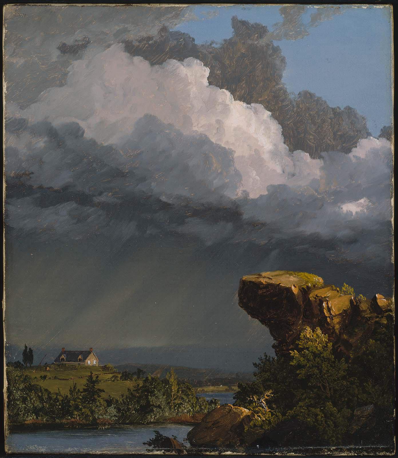 지나가는 폭풍우(A Passing Storm) by Frederic Edwin Church - 1849년 - 35.88 x 30.48 cm 