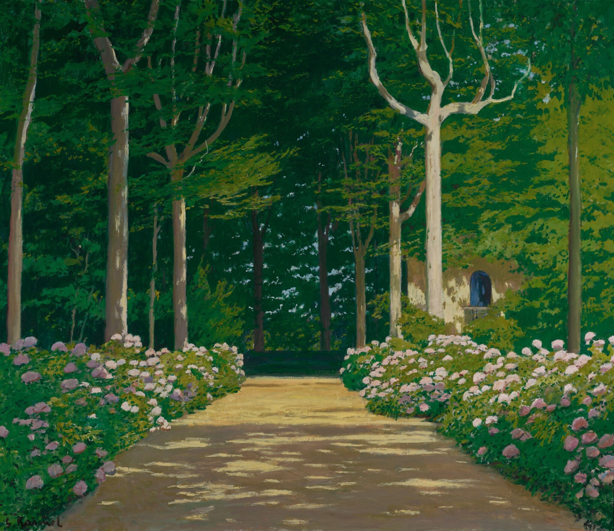 Гортензии вдоль садовой дорожки by Santiago Rusiñol - до 1929 - 98.5 x 115 см 