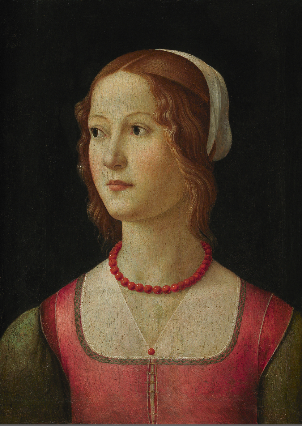 Portretul unei tinere femei by Domenico Ghirlandaio - 1490 - 44 x 32 cm 