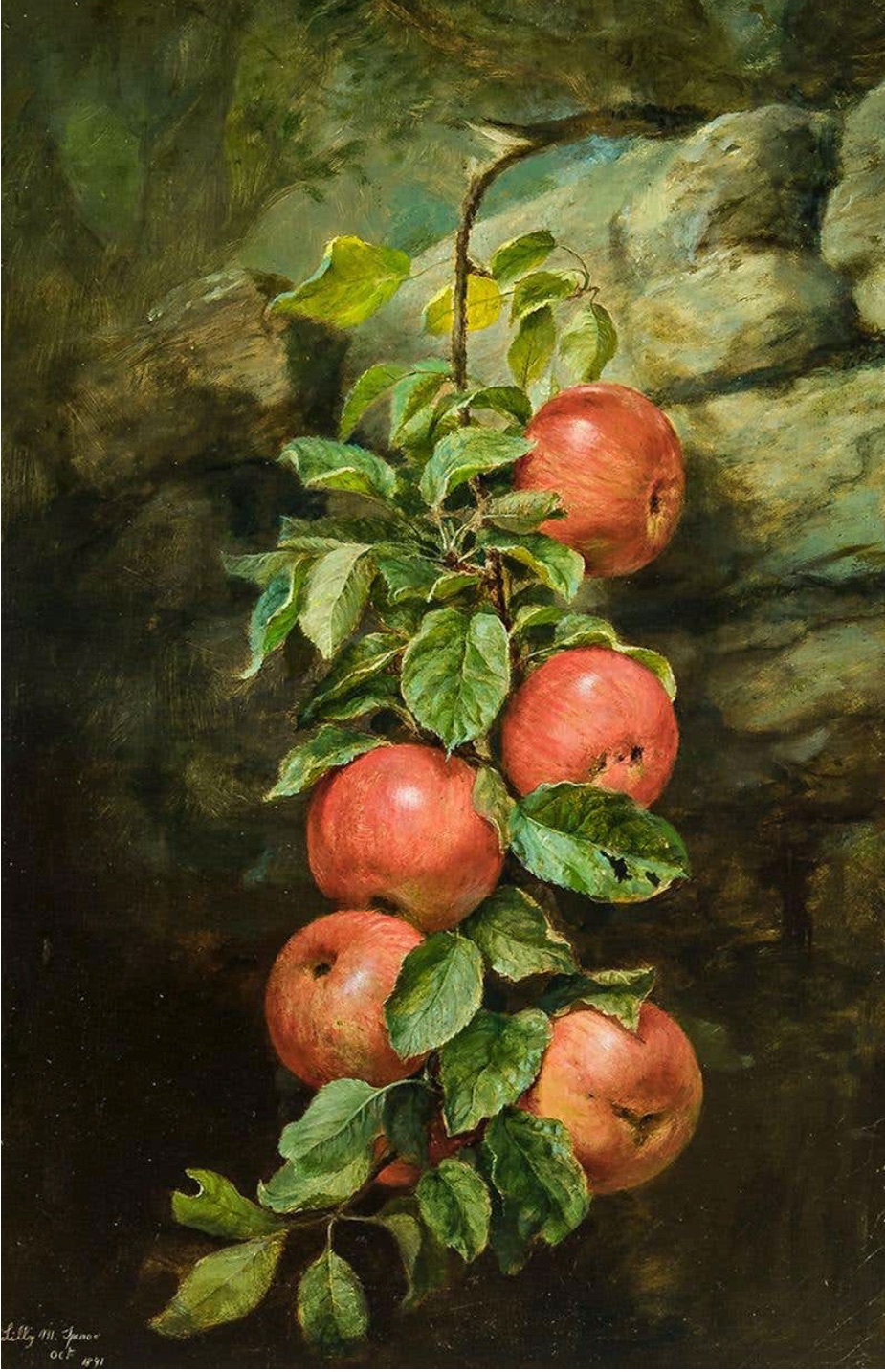 Bodegón con manzanas by Lilly Martin Spencer - 1891 - 71.16 x 45.72 cm 