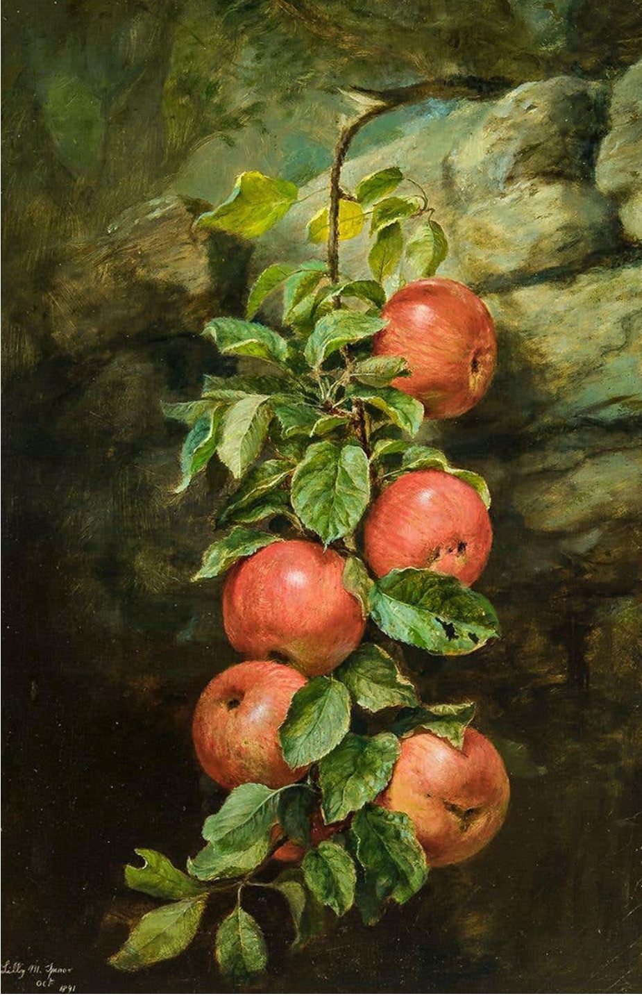 Stilleven met Appels by Lilly Martin Spencer - 1891 - 71,76 x 45,72 cm 