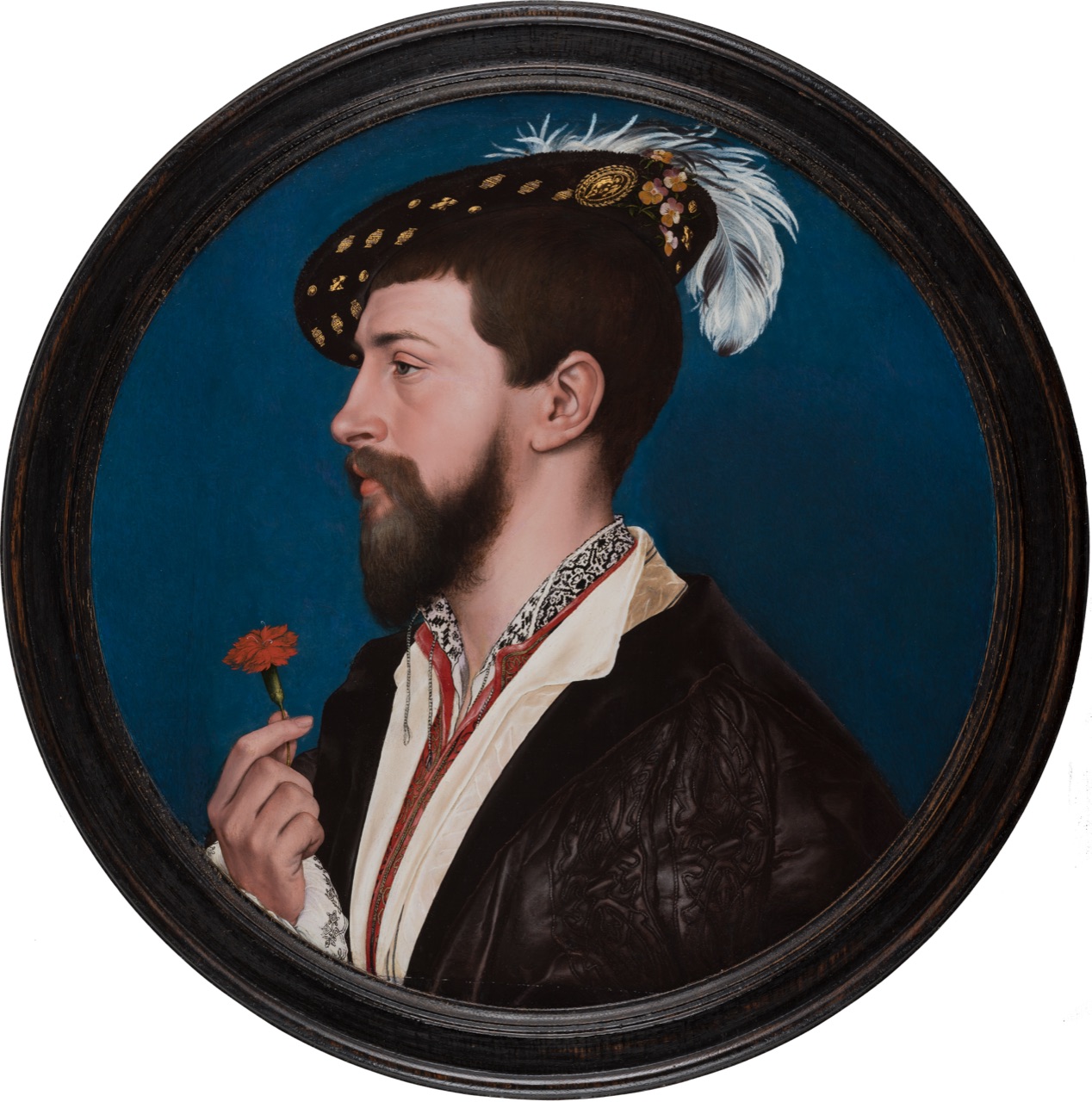 康沃尔的西蒙·乔治画像 by 小汉斯 荷尔拜因 - c. 1535 – 1540 - 直径 31 cm 