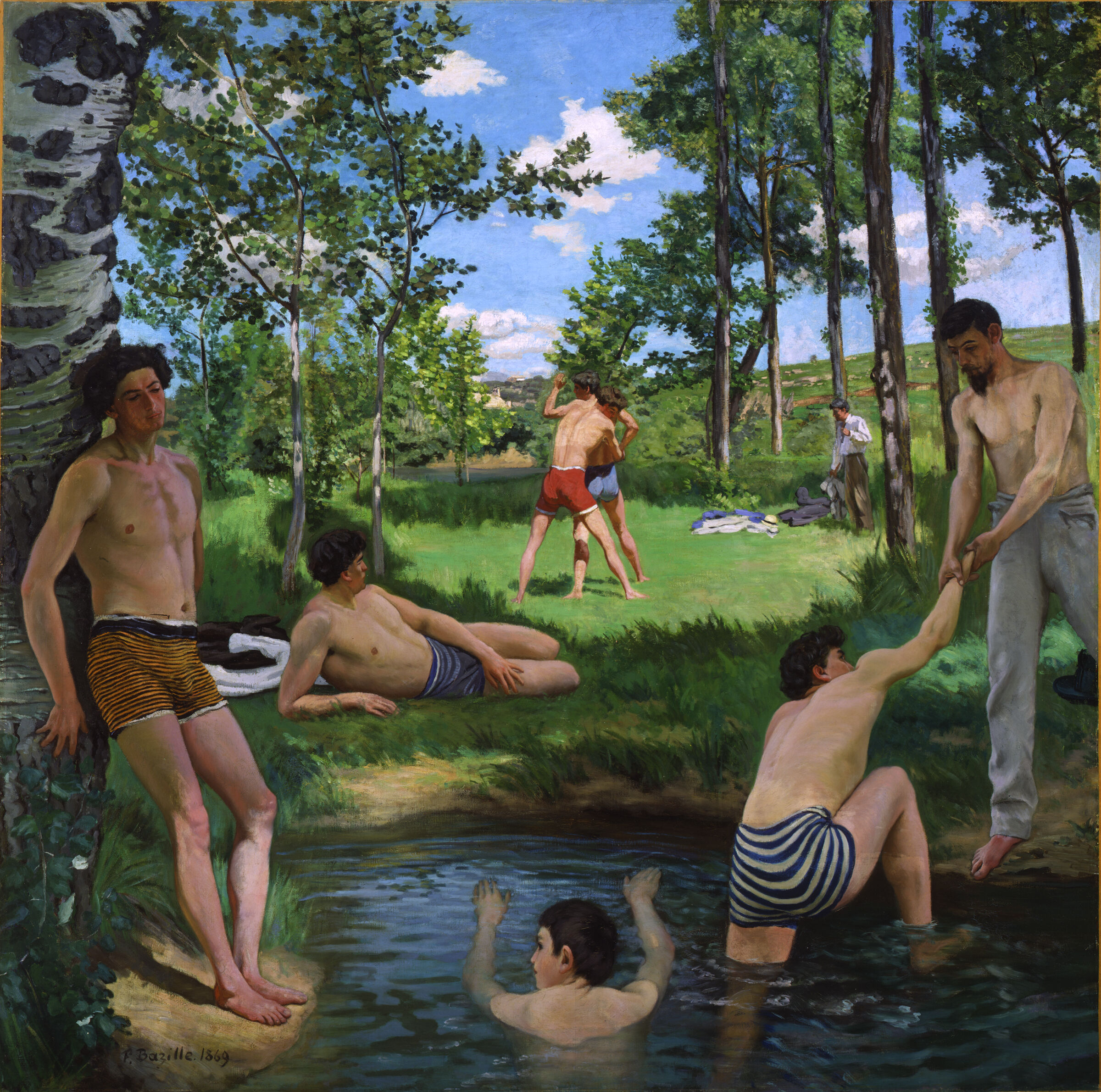 مشهد صيفي by Frédéric Bazille - 1869 - 160.7 × 160 سم 