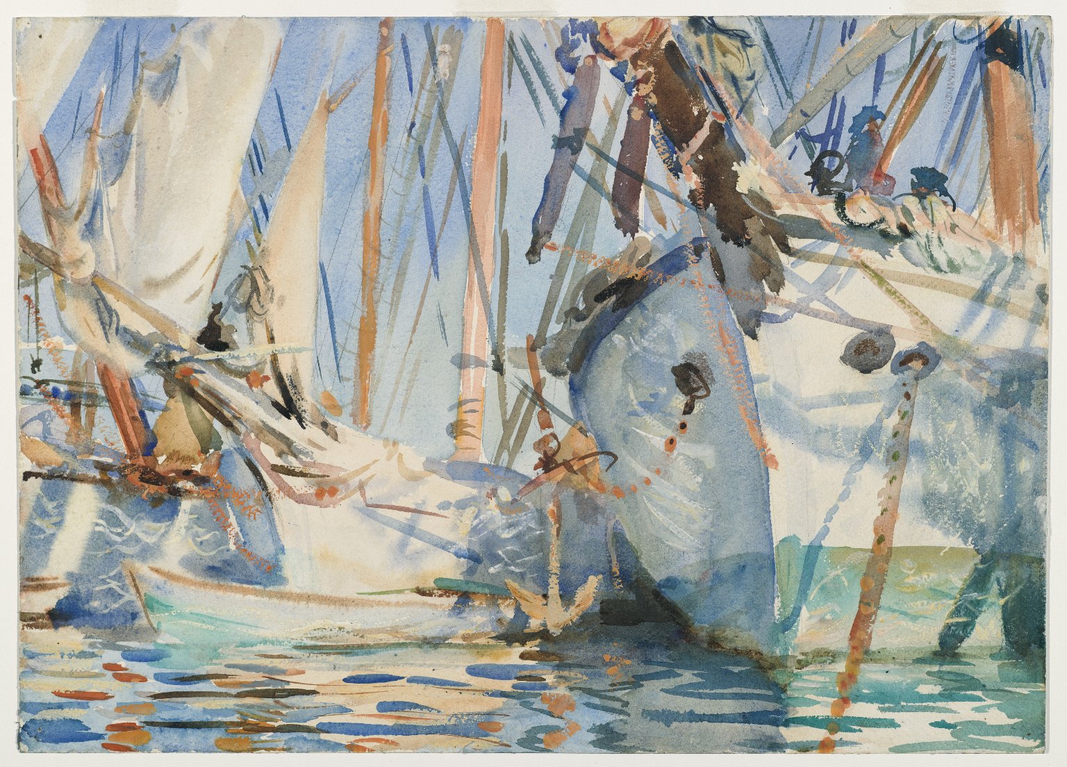 Beyaz Tekneler by John Singer Sargent - 1908 - 35.2 x 49.2 cm Brooklyn Müzesi