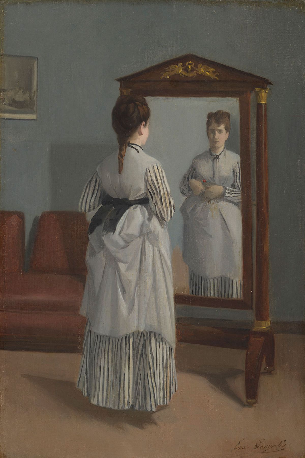Η ψυχή (Ο ολόσωμος καθρέπτης) by Εύα Γκονζαλές - c. 1869-70 - 39 × 26,5 εκ. 
