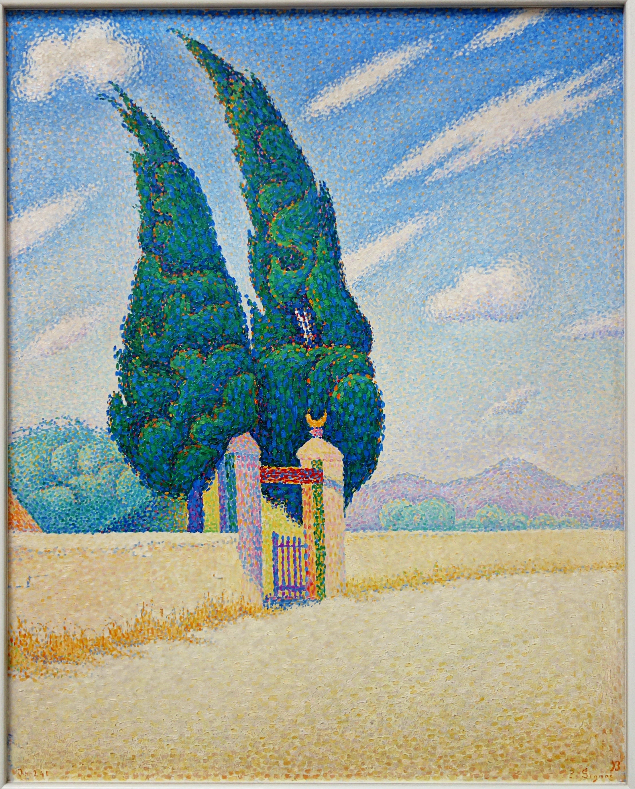 两棵柏树 by 保罗 西尼亚克 - 1893 - 81,5 x 65,5 cm 库勒-穆勒博物馆