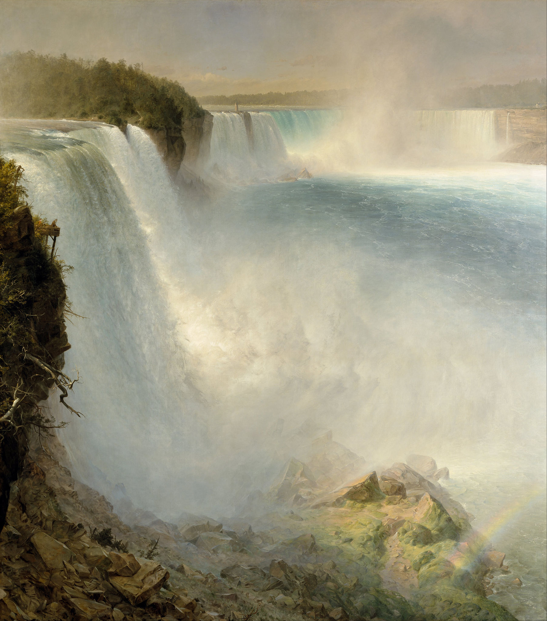 A Niagara-vízesés, az amerikai oldalról by Frederic Edwin Church - 1867 - 257,5 x 227,3 cm 