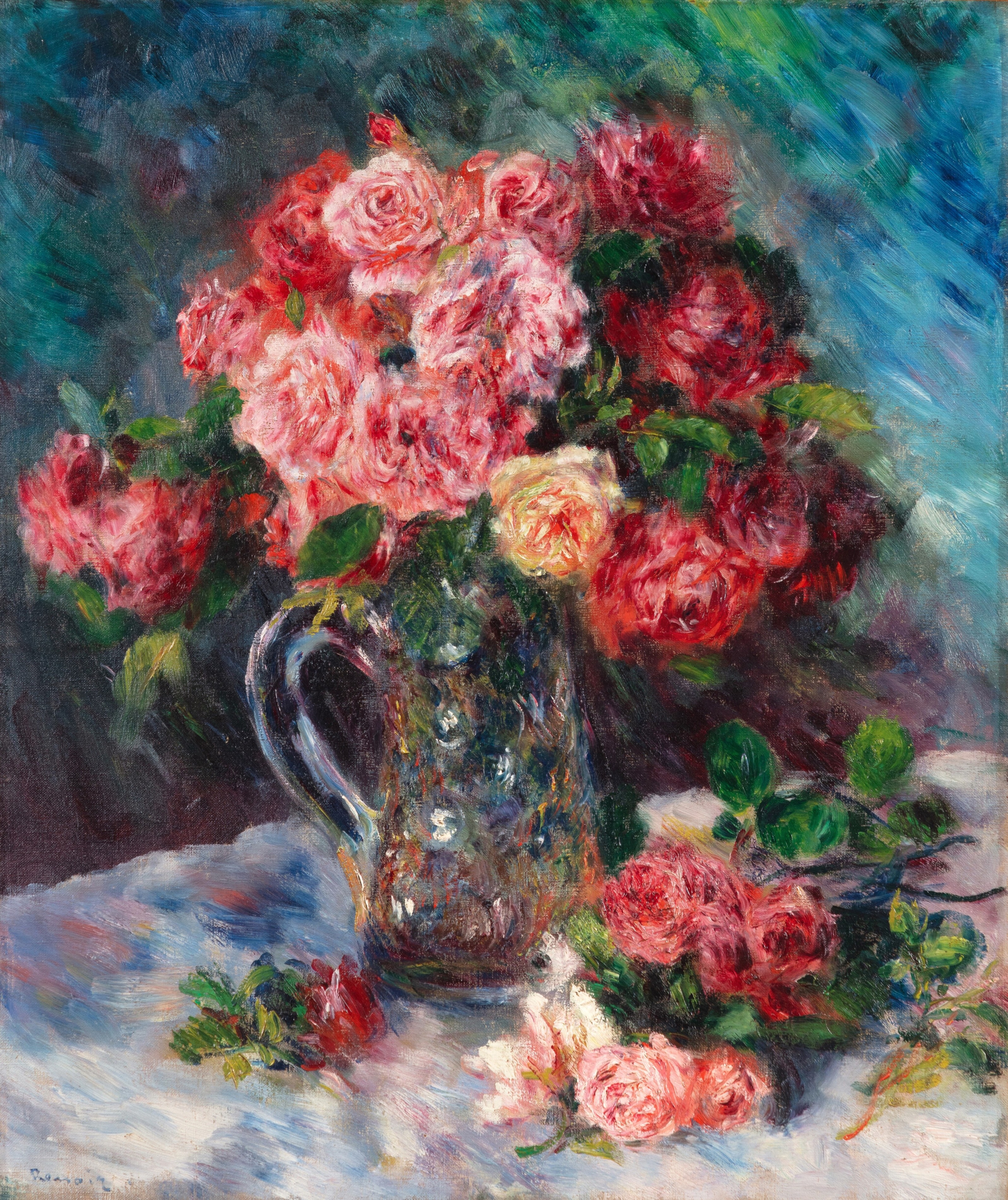 Rózsa egy kristályvázában by Pierre-Auguste Renoir - 1879 körül - 65,5 x 54,5 cm 