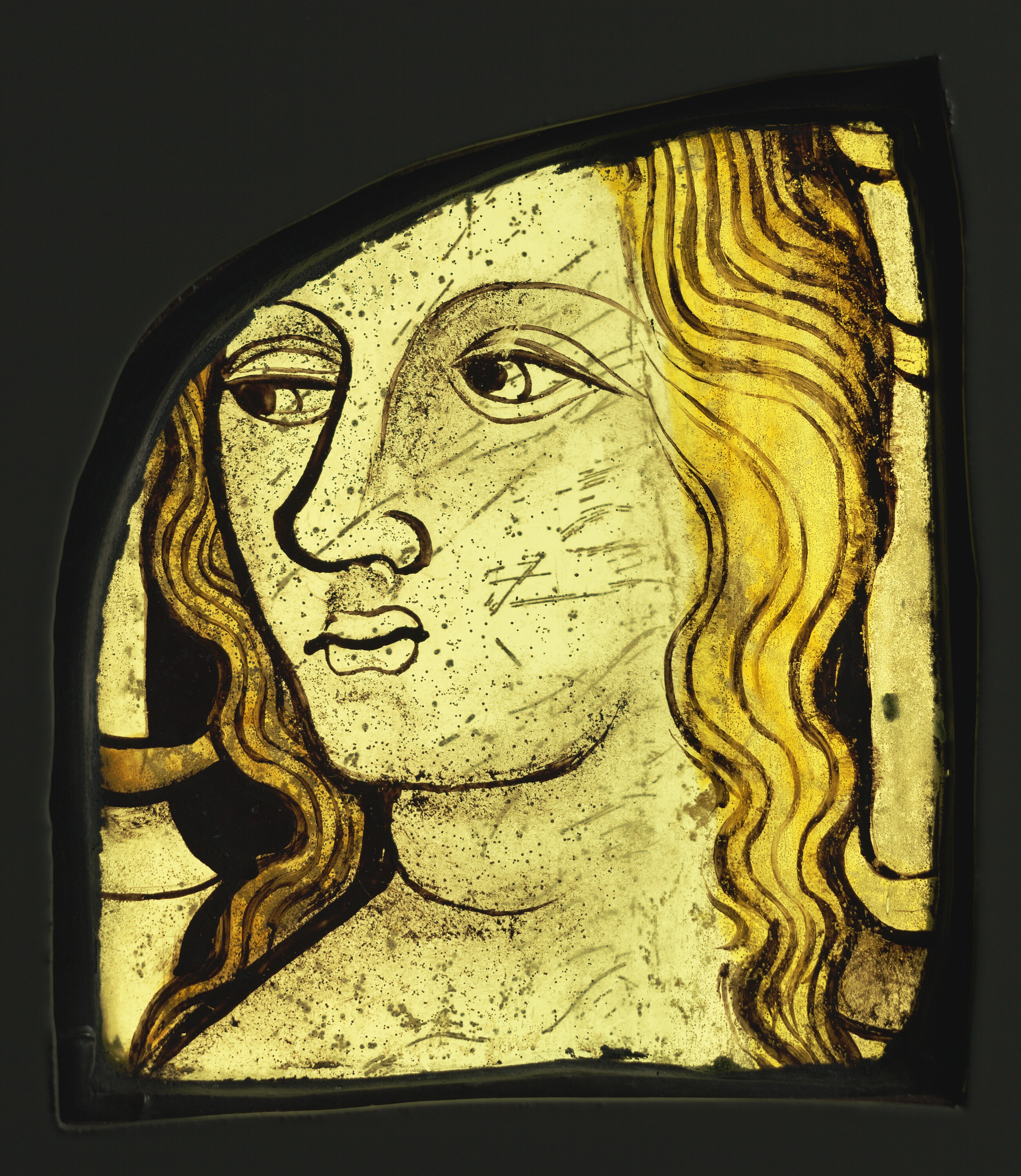 Female Head by Unknown Artist - c. 1420–1430 - 15.4 × 11.9 × 1 cm J. Paul Getty Museum