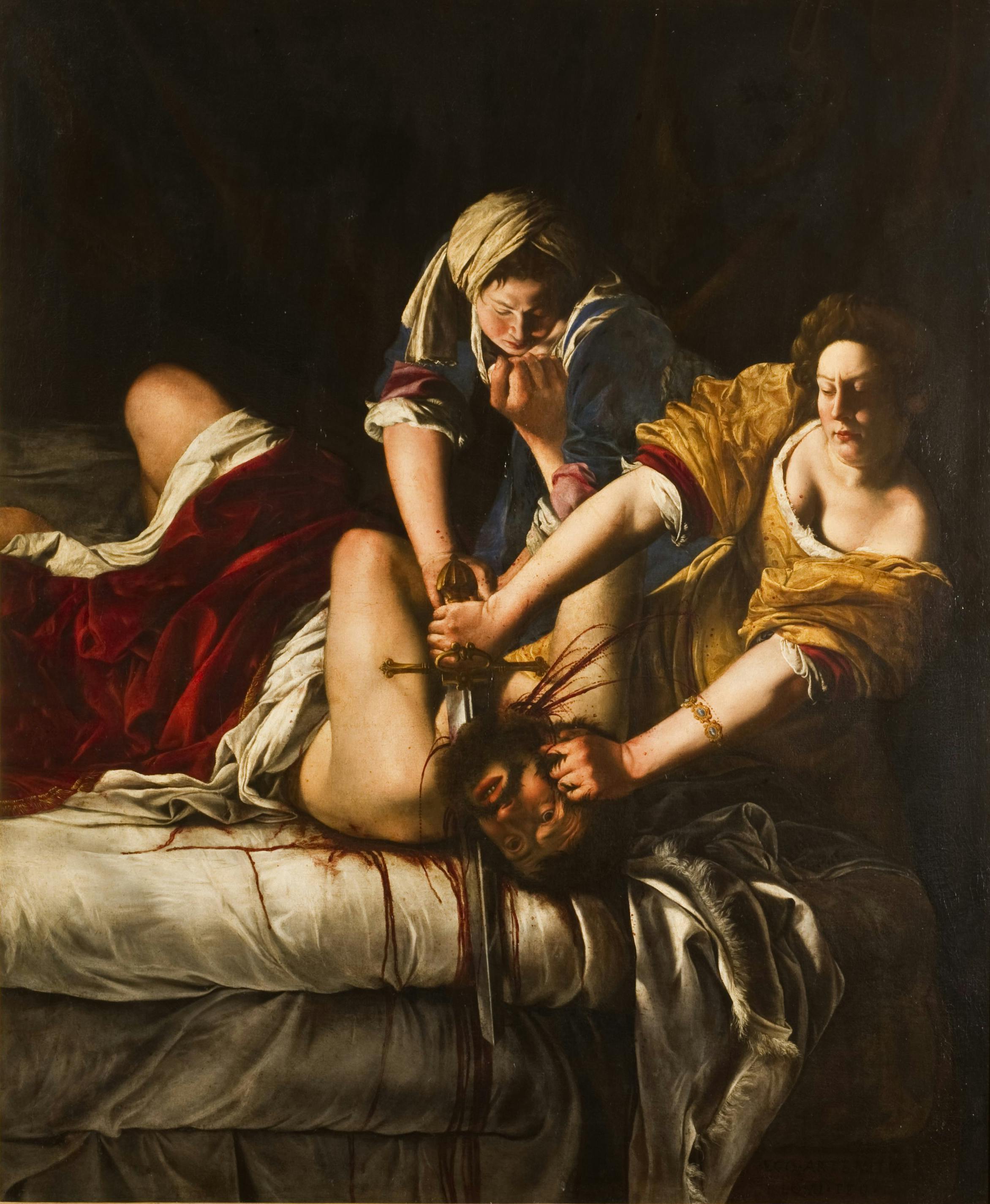 جدیت سر هولوفرنس را می‌برد by Artemisia Gentileschi - ۱۶۲۰ - ۱۴۶.۵ × ۱۰۸ سانتی‌متر 