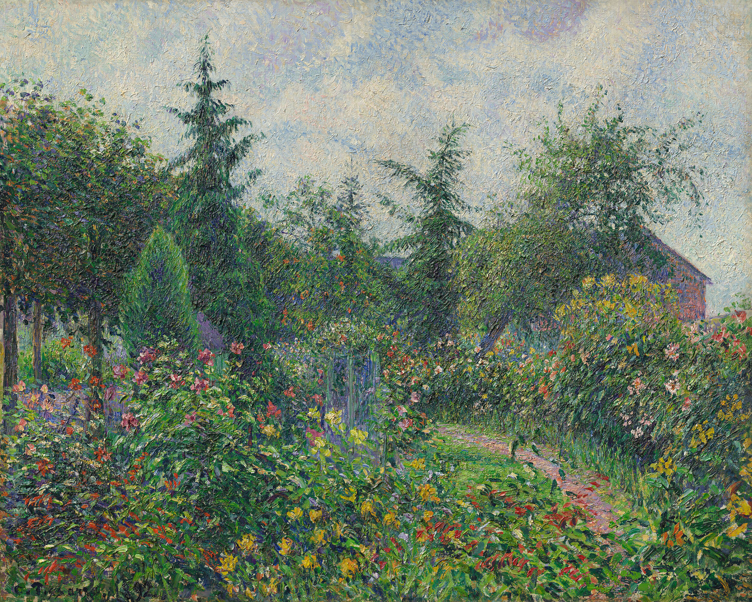 Garden and Henhouse at Octave Mirbeau's, Les Damps by Camille Pissarro - 1892 - 73.3 x 92 cm Museum Barberini